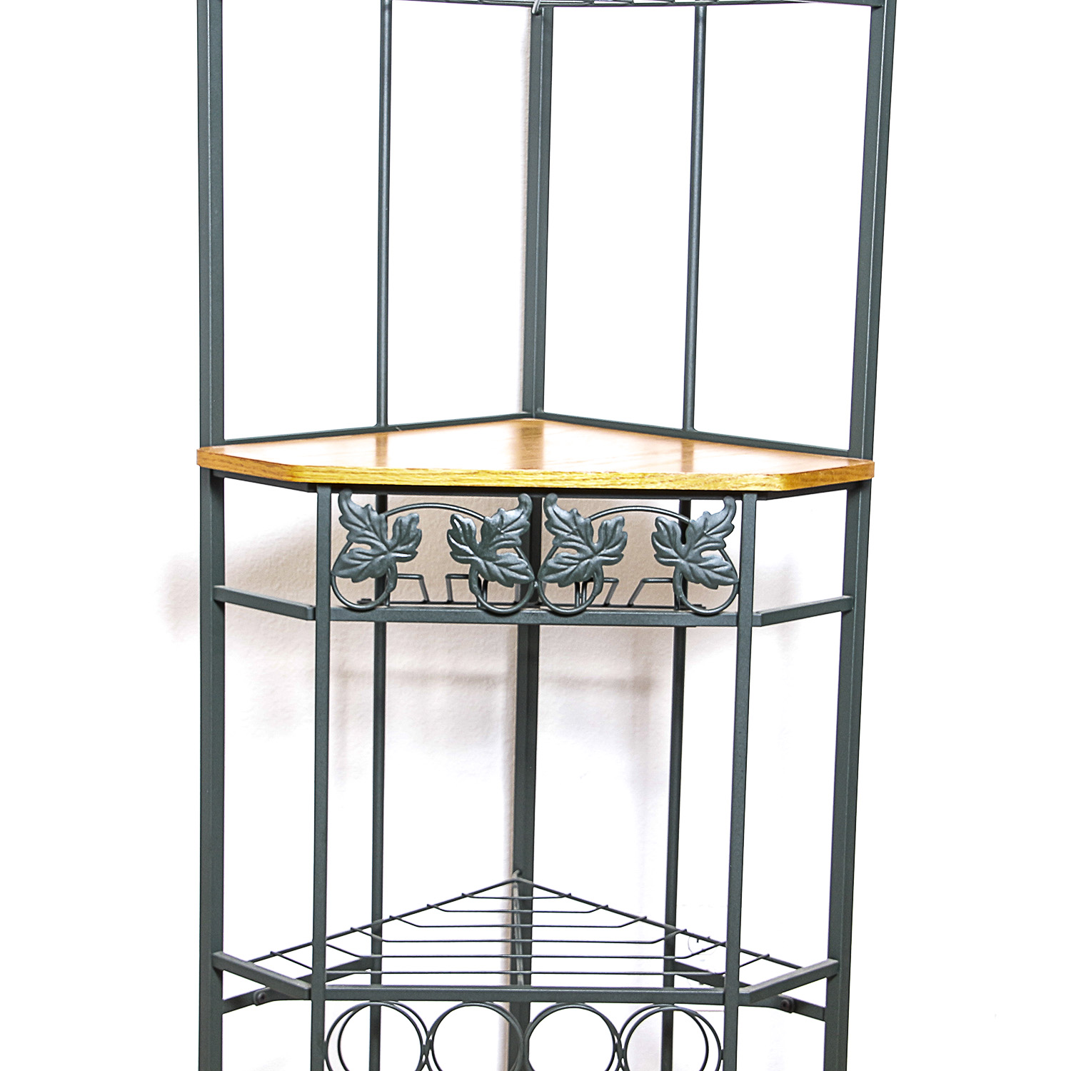 Metal Shelving Unit with Built-in Wine Rack