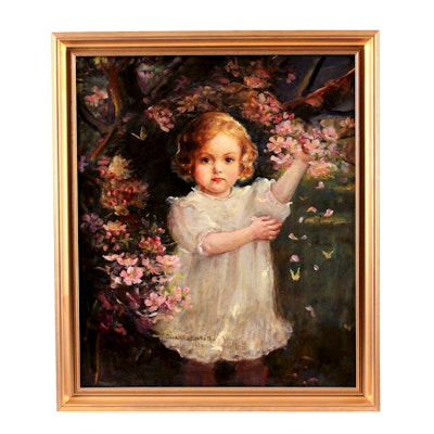 Dora Wheeler Keith Orignal Early 20th Century Oil Painting Dora Wheeler Keith Orignal Early 20th Century Oil Painting