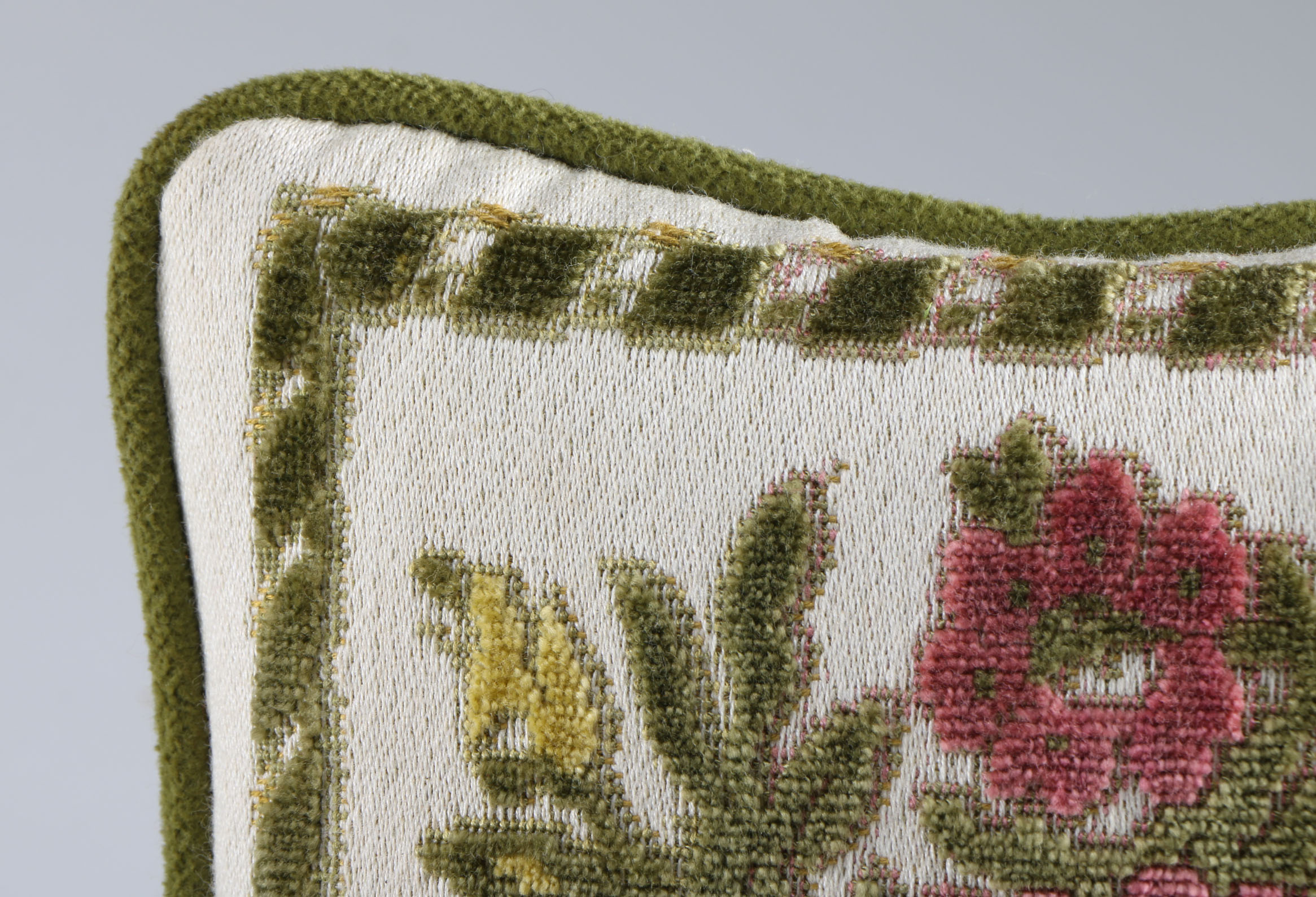 Five Vintage Decorative Velvet Pillows