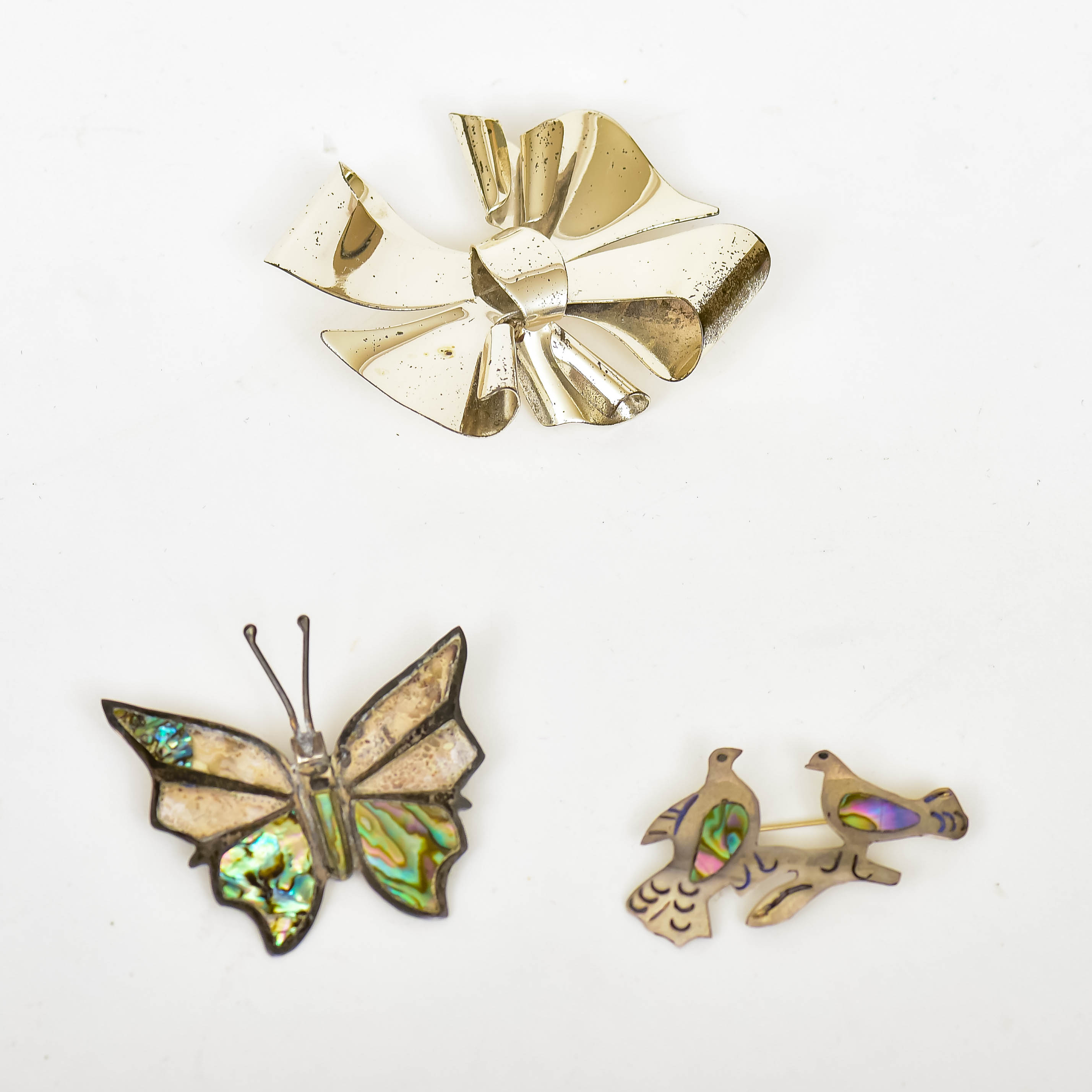 Sterling Brooch Trio