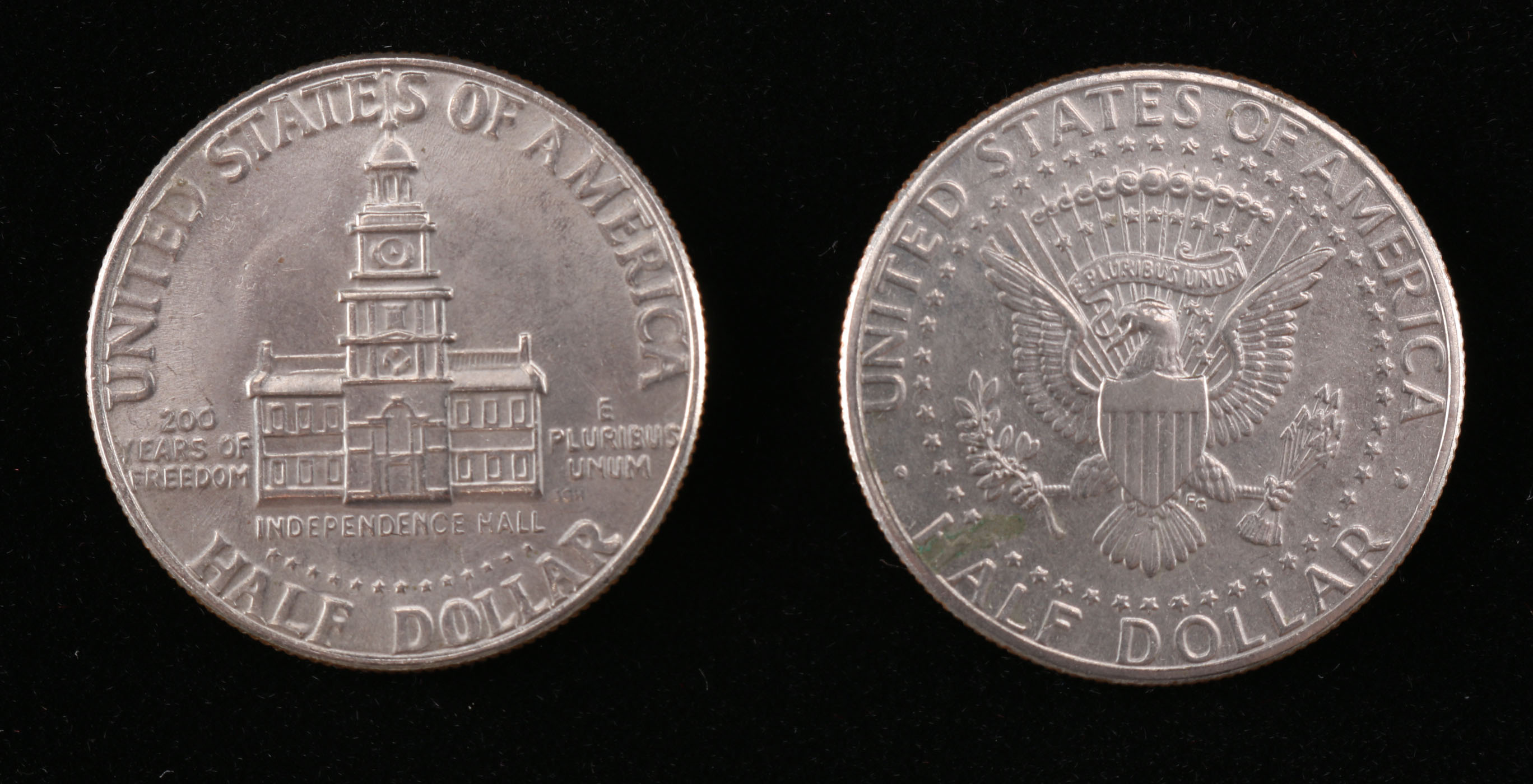 A Collection of Ten Kennedy Half Dollars