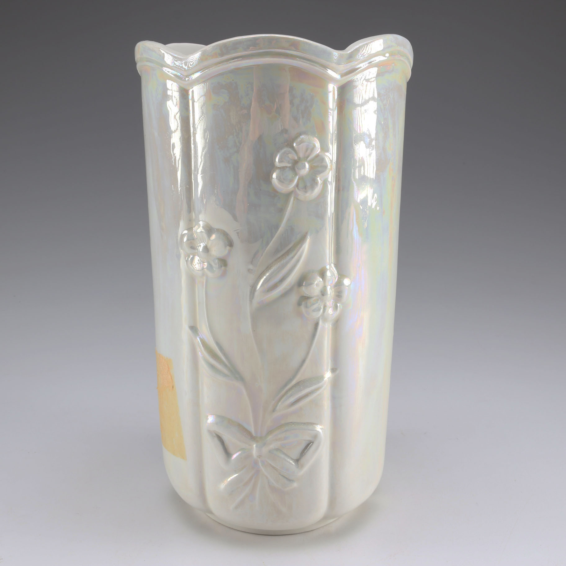 Opalescent Capodimonte Vase With Flowers