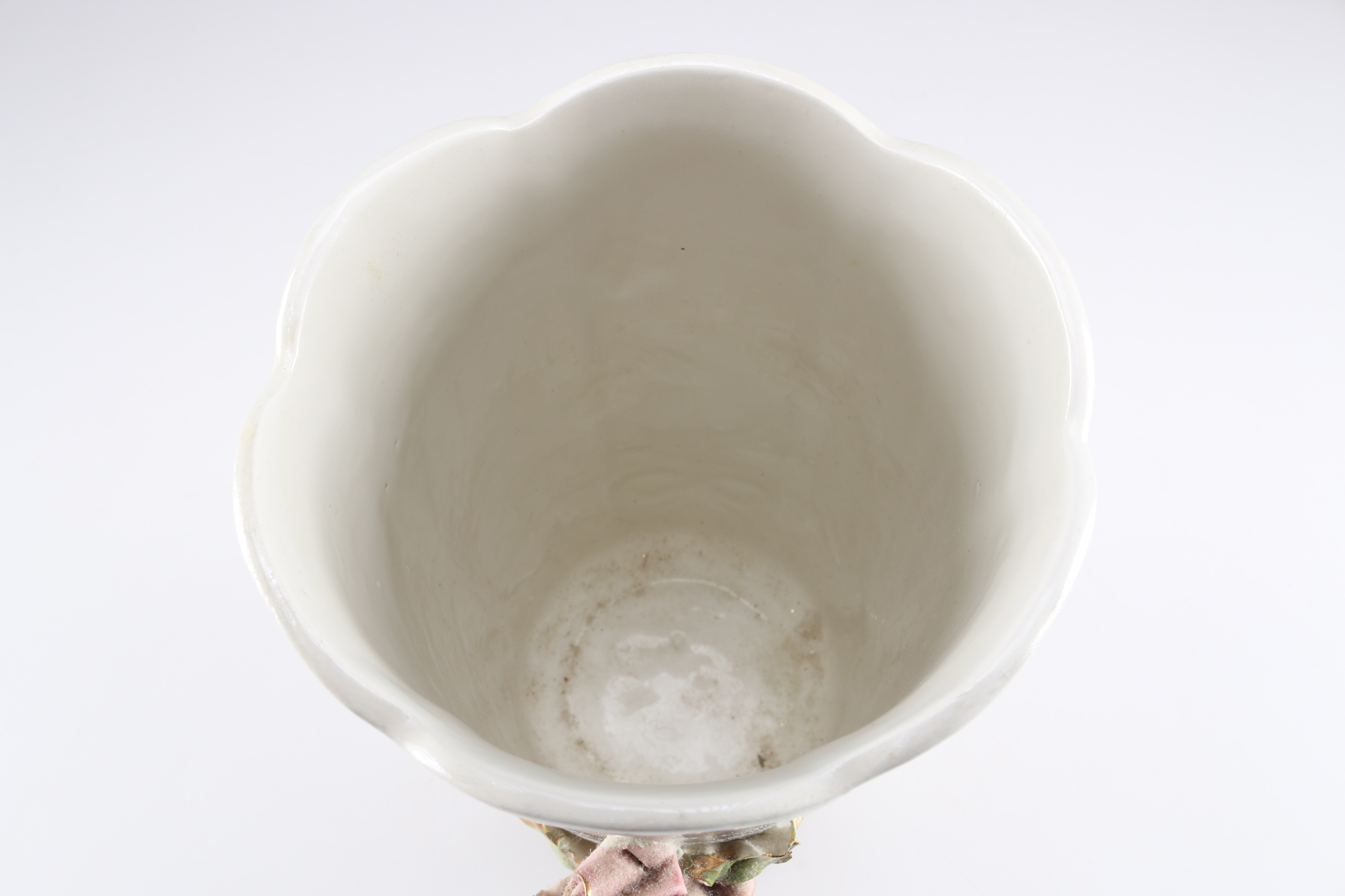 Opalescent Capodimonte Vase With Flowers