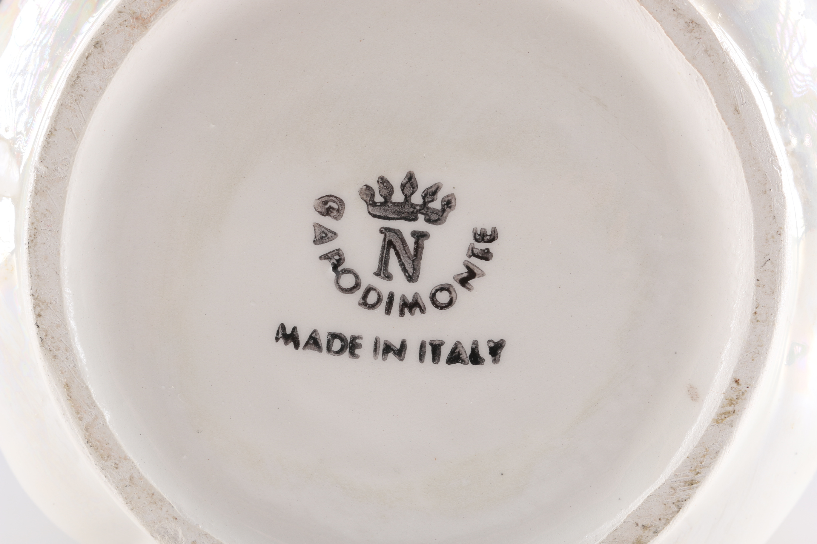 Opalescent Capodimonte Vase With Flowers