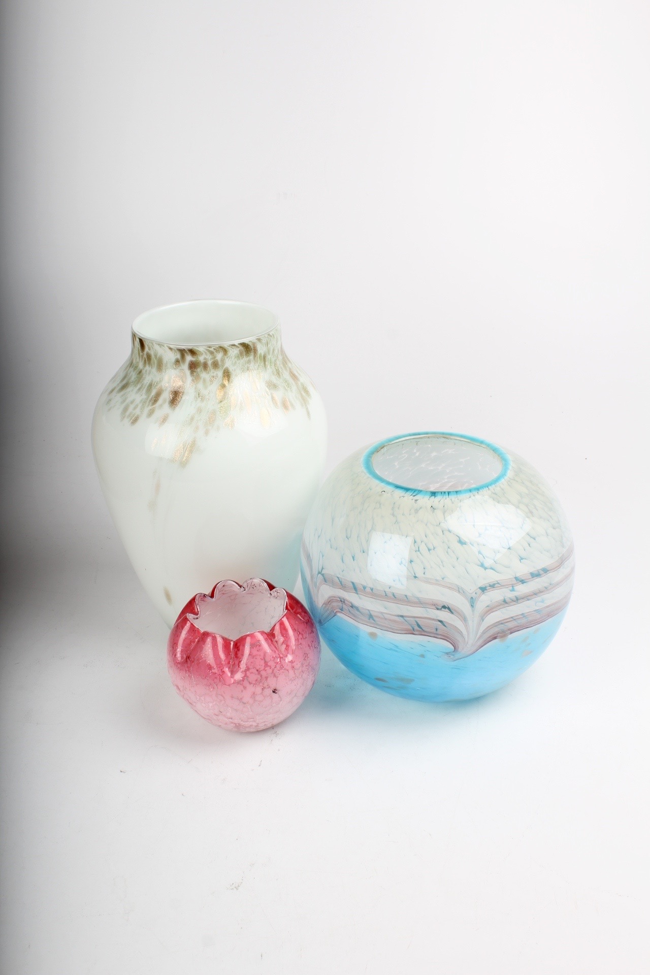 Red White and Blue Art Glass Vases