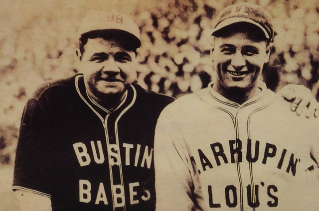 Babe Ruth And Lou Gehrig Framed Baseball Photo