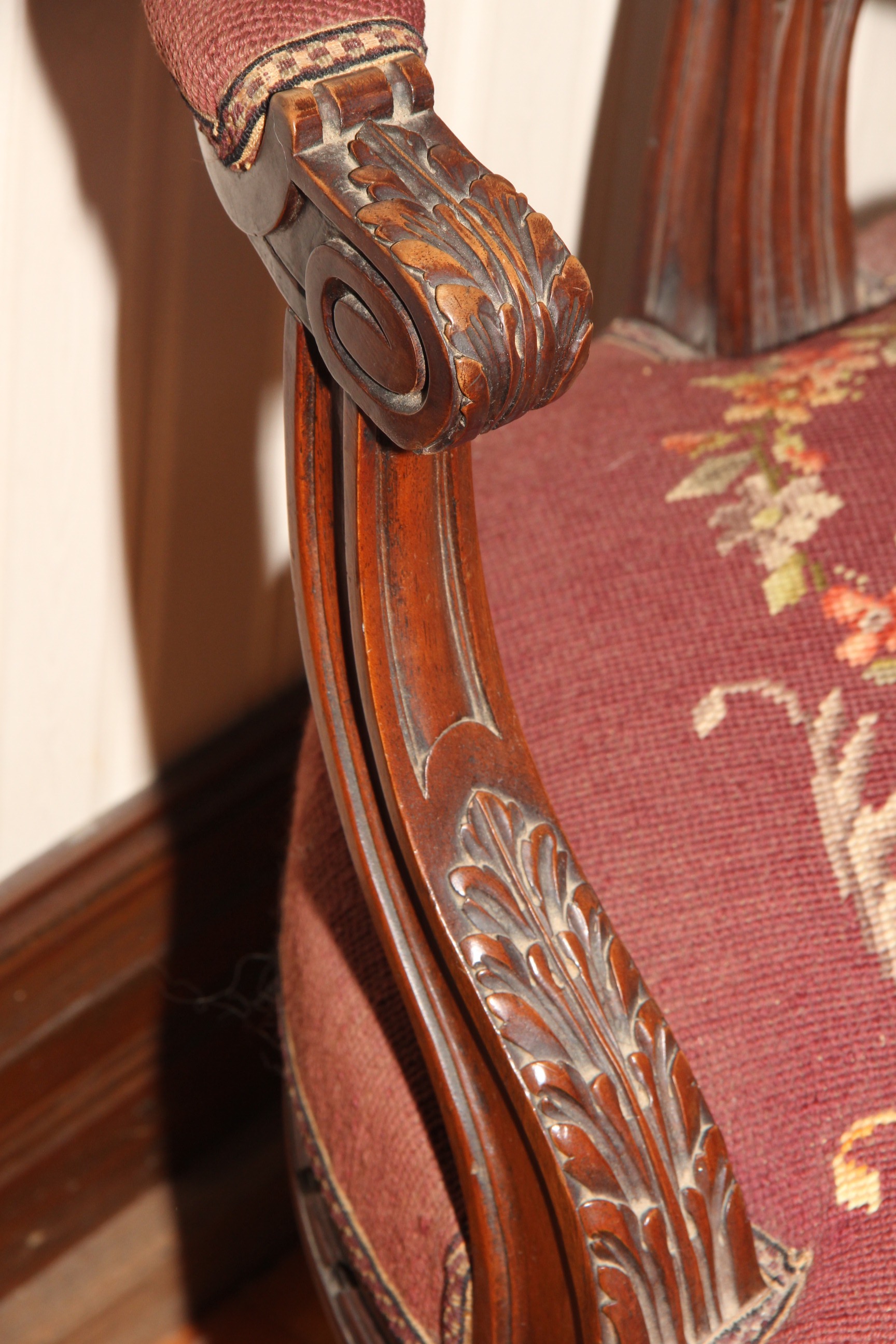 Louis XVI Style Needlepoint Arm Chair