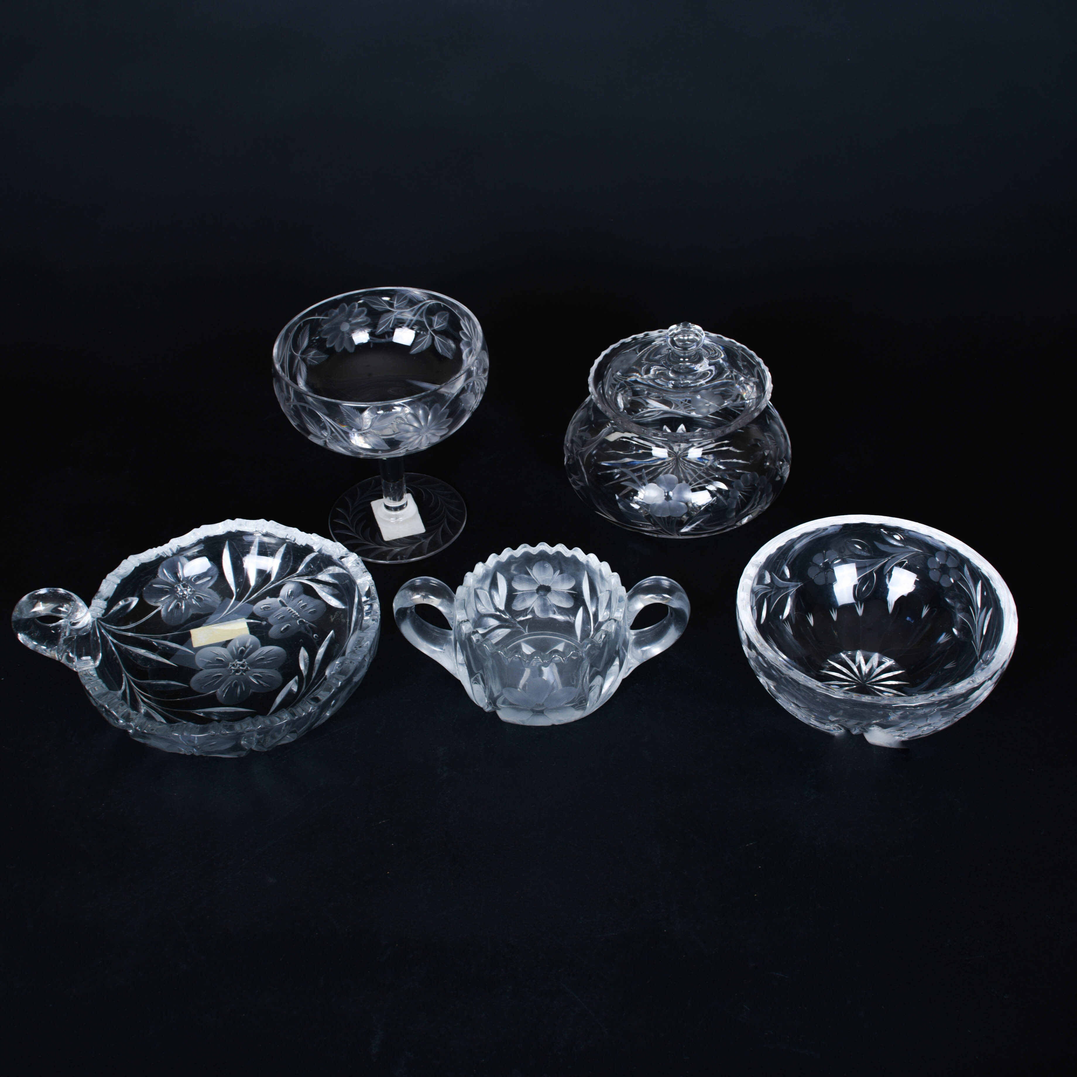 Assortment of Glass and Crystal Dishes