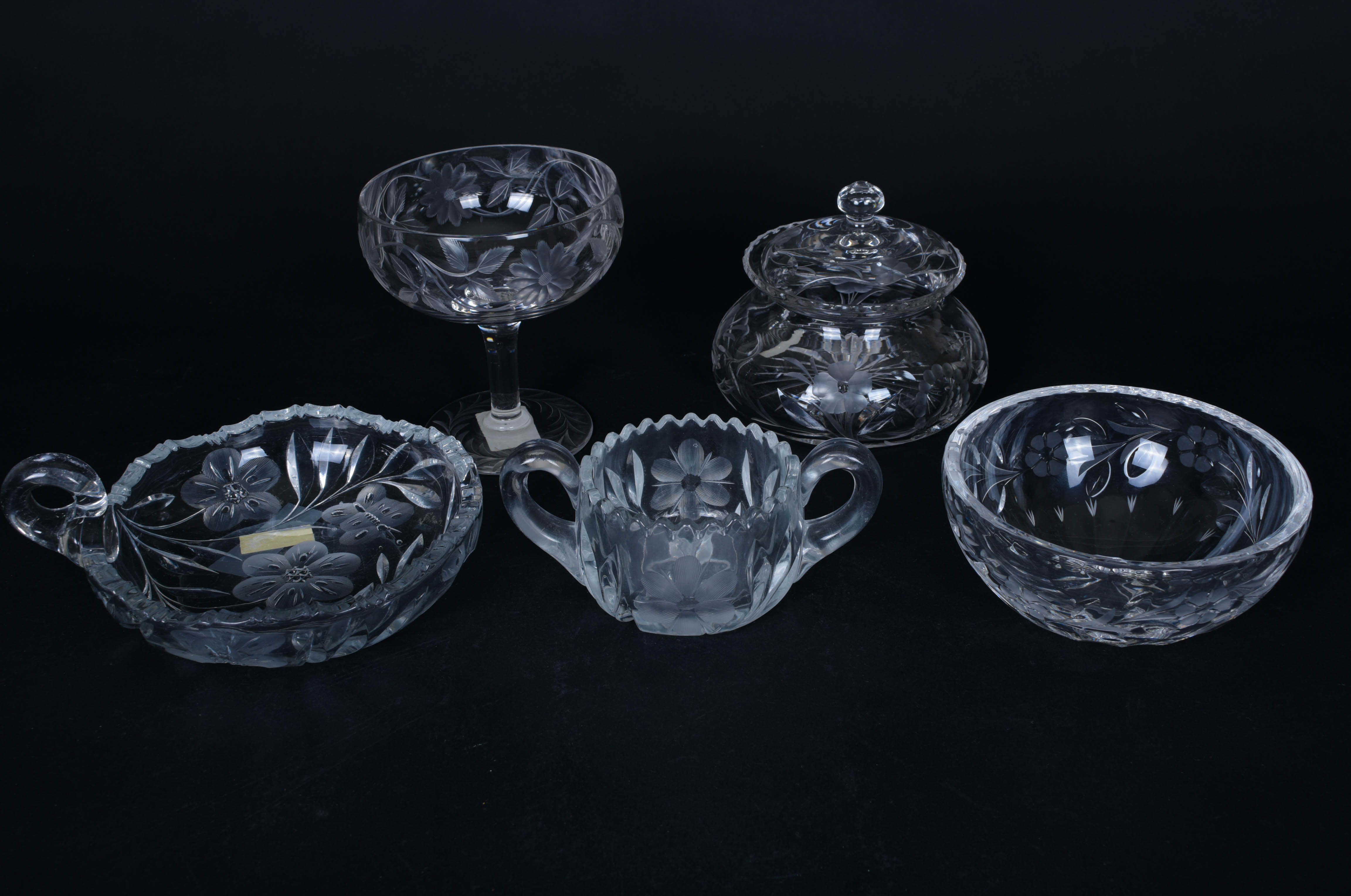Assortment of Glass and Crystal Dishes