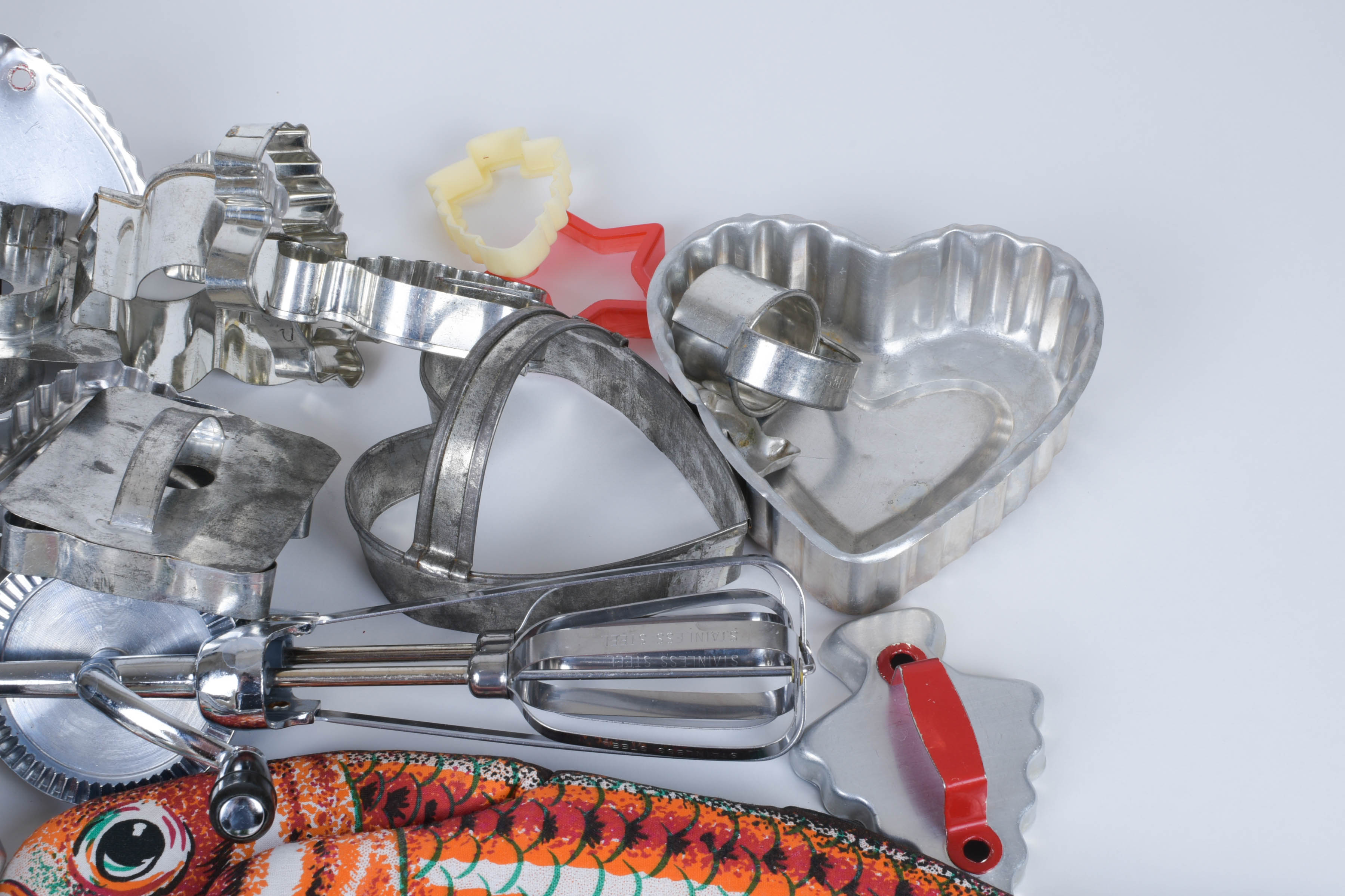 Grouping of Kitchenware and Cookie Cutters