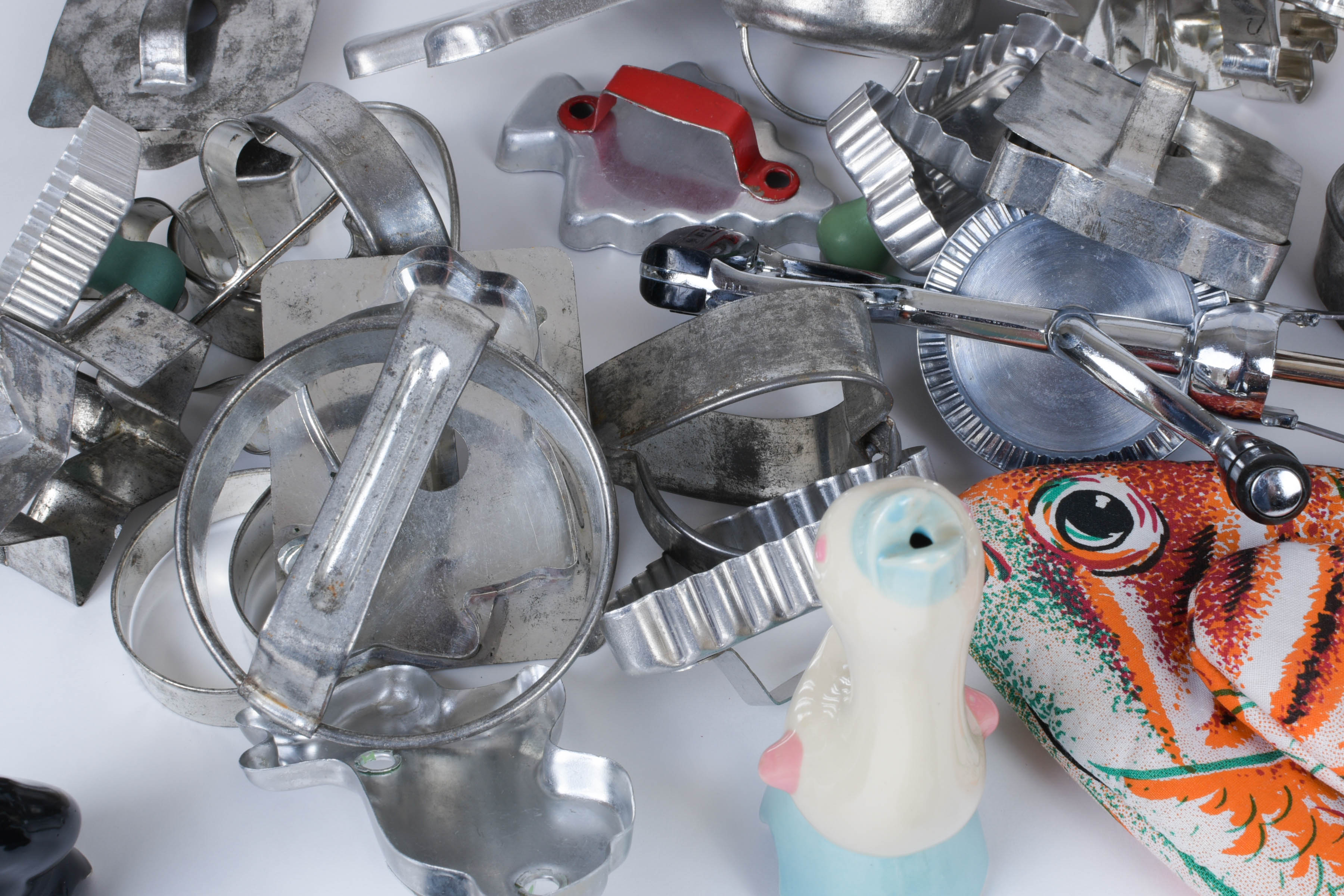 Grouping of Kitchenware and Cookie Cutters