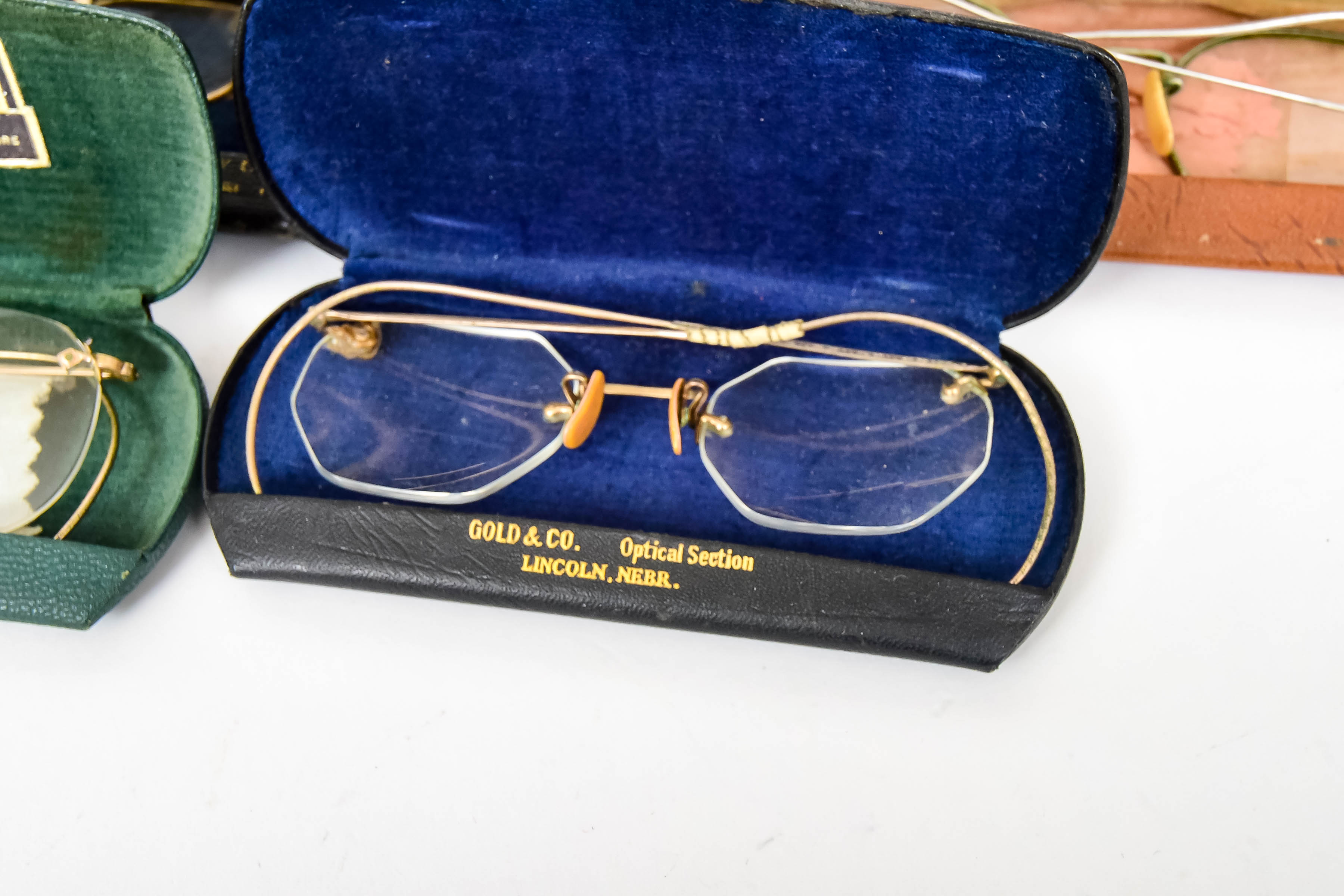 Vintage Wireframe Glasses with Cases