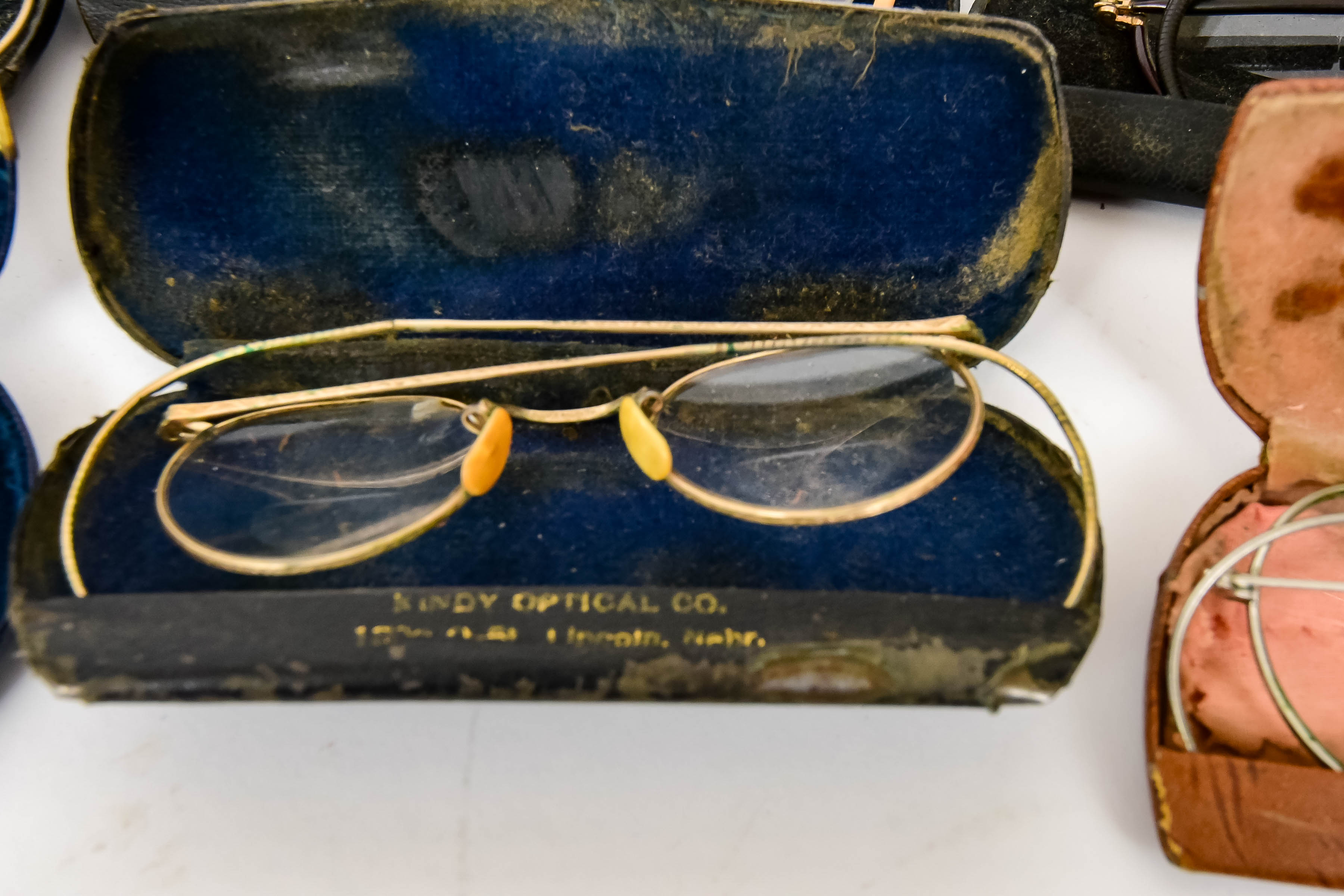 Vintage Wireframe Glasses with Cases