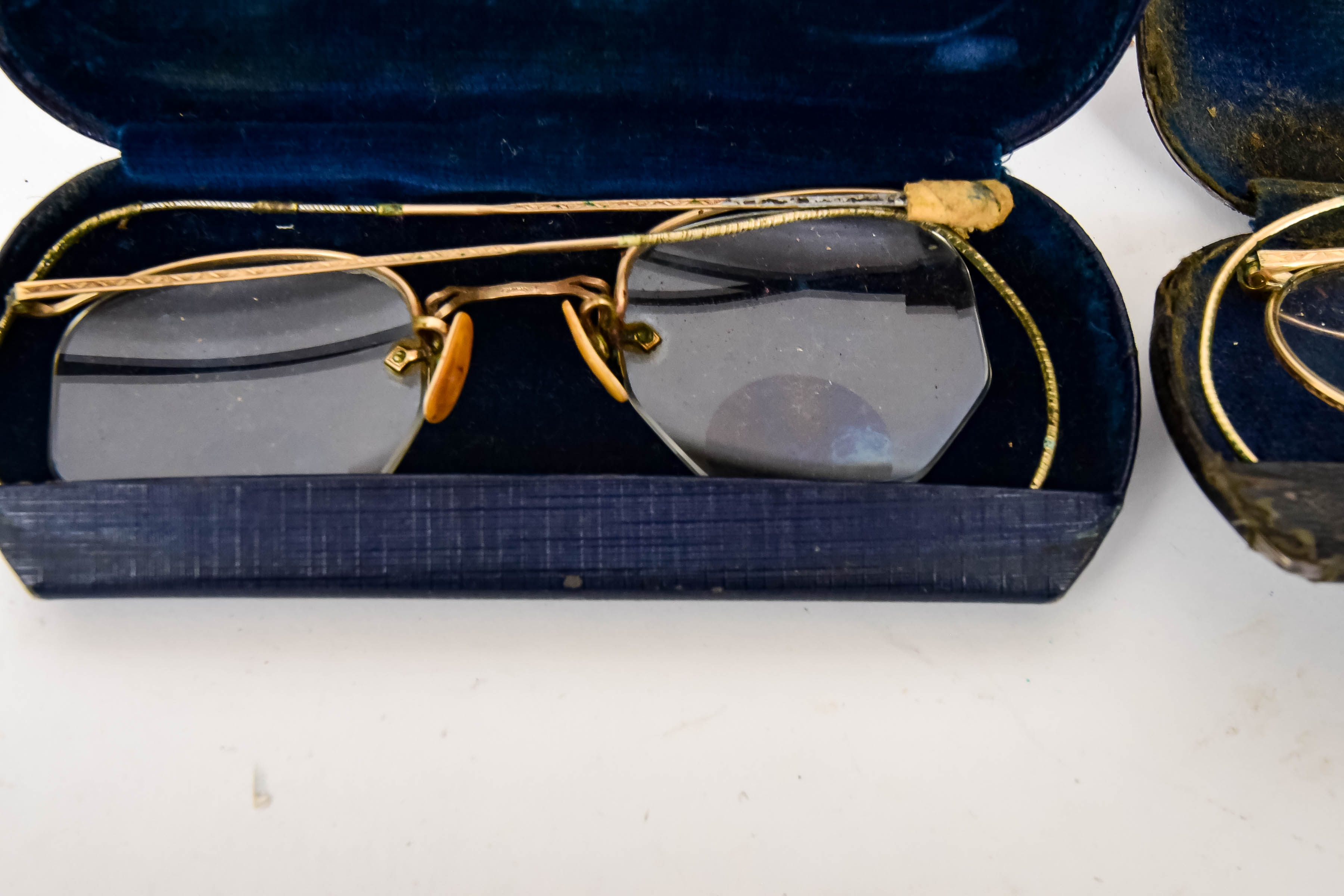 Vintage Wireframe Glasses with Cases