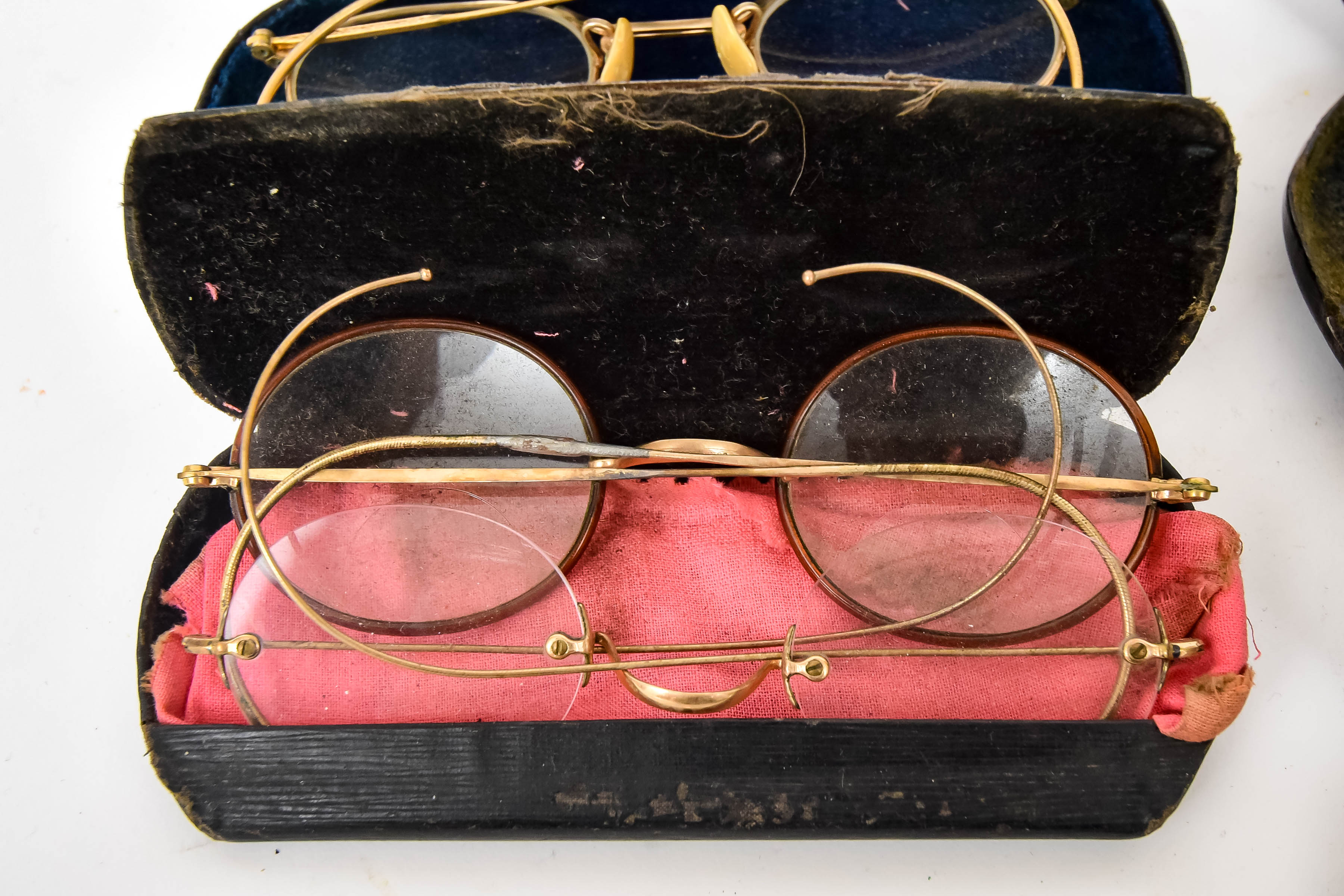 Vintage Wireframe Glasses with Cases
