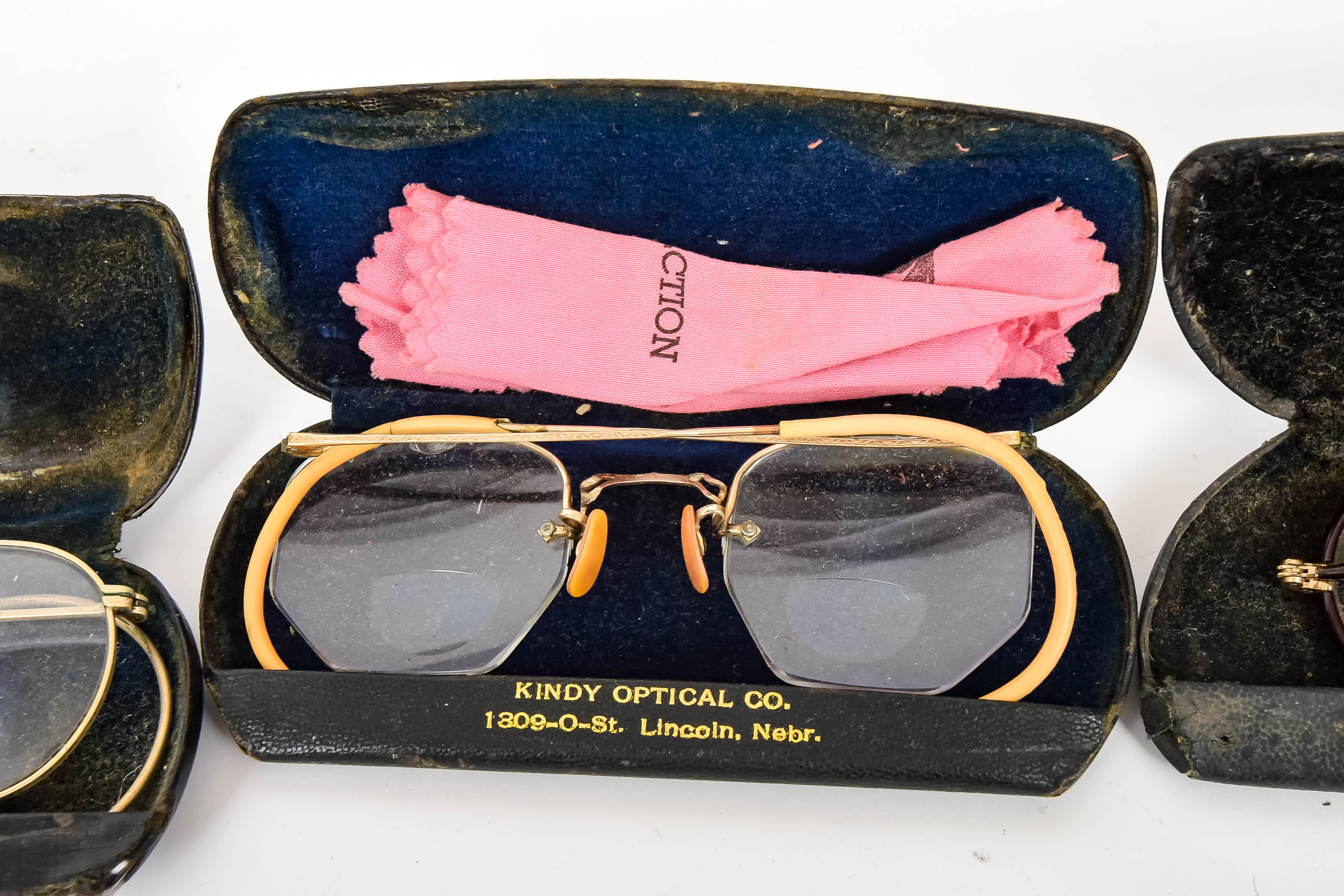 Vintage Wireframe Glasses with Cases
