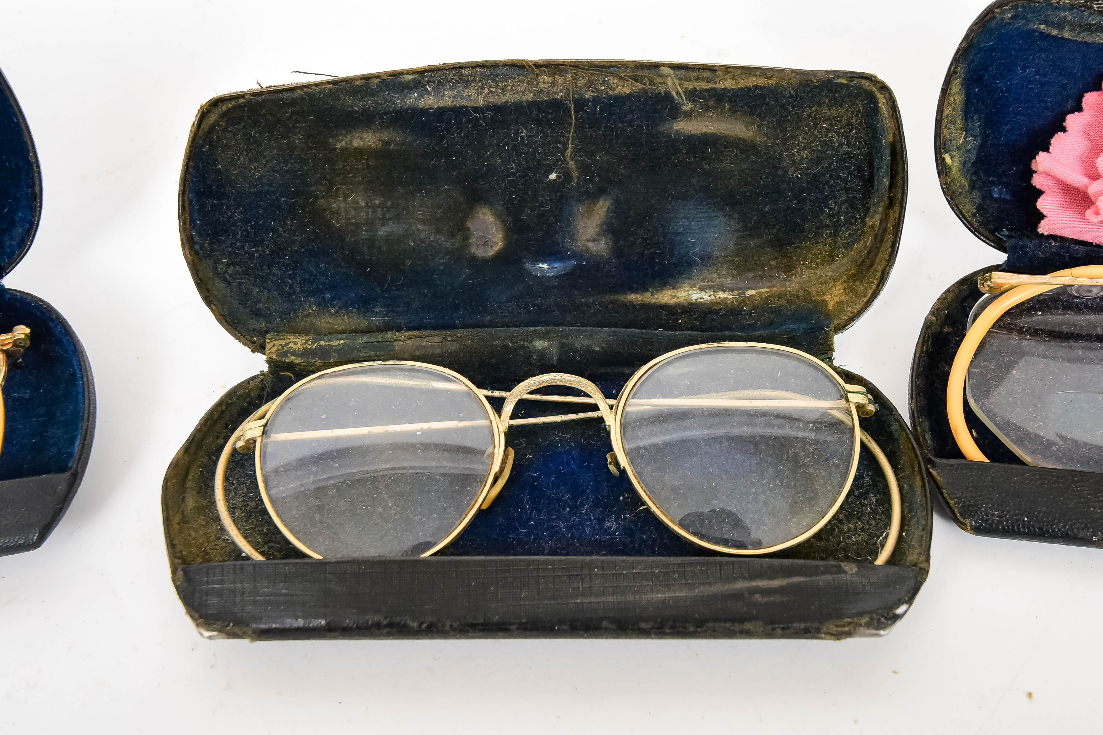 Vintage Wireframe Glasses with Cases