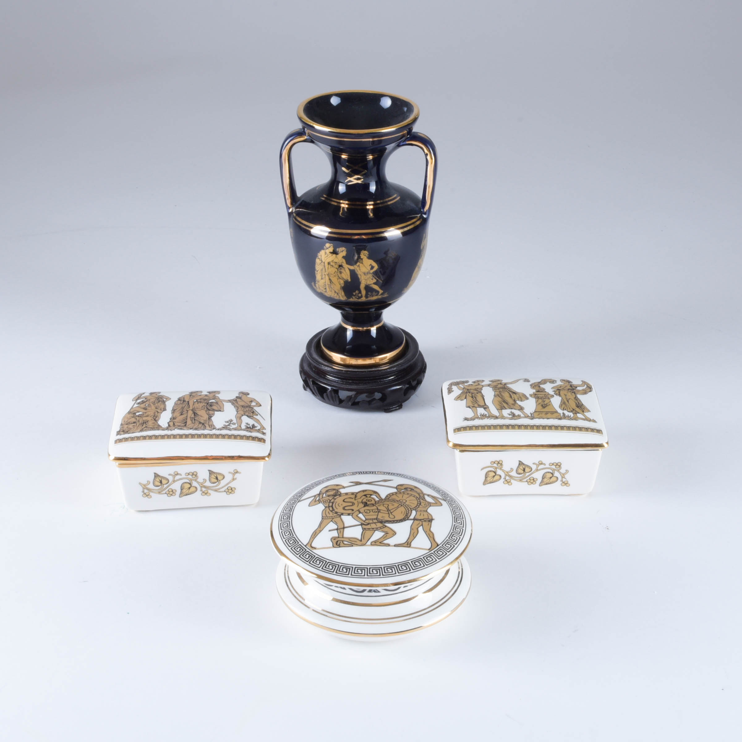 Greek Themed Urn and Boxes