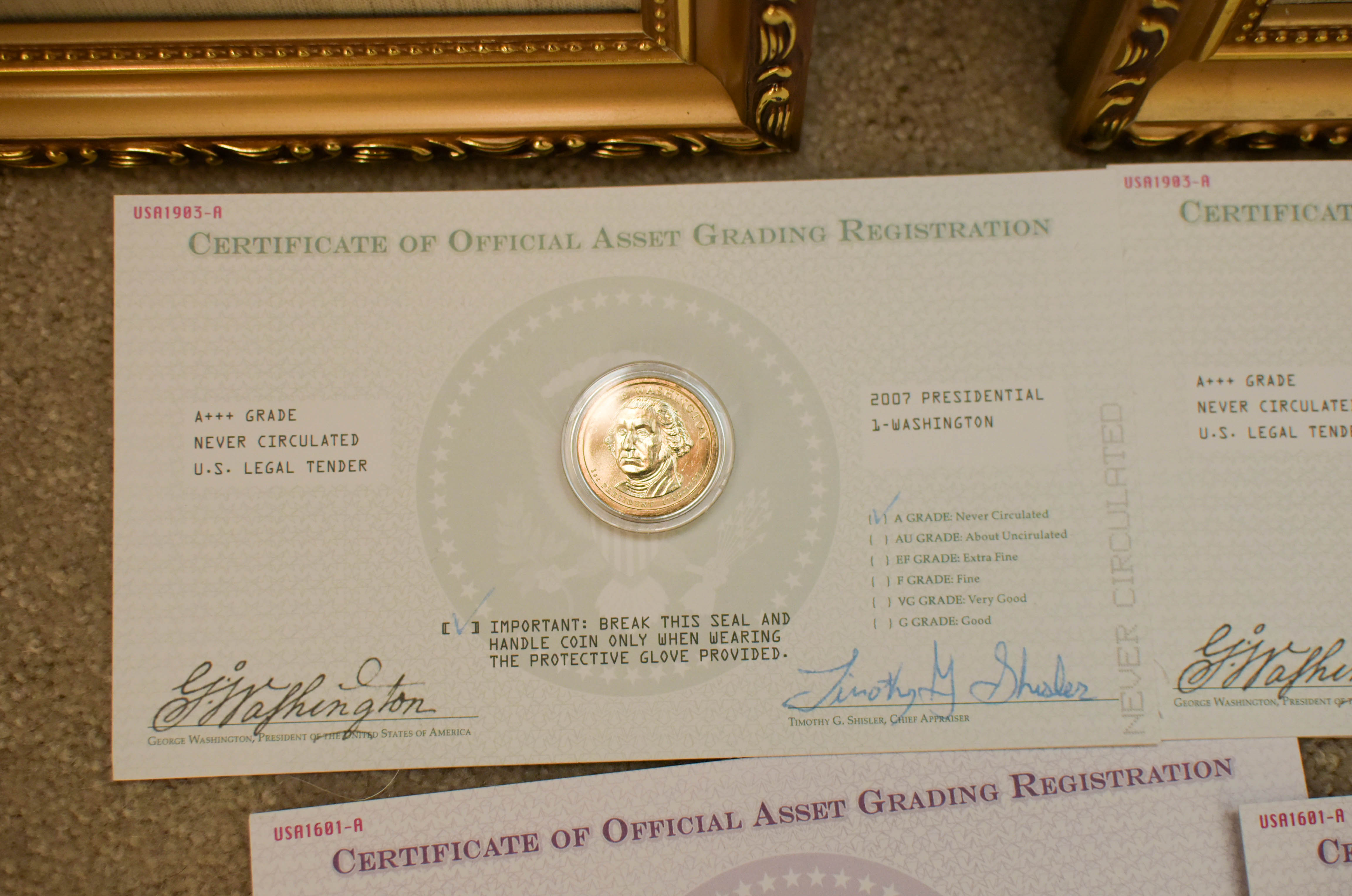 Presidential Dollar Coins and Display Frames