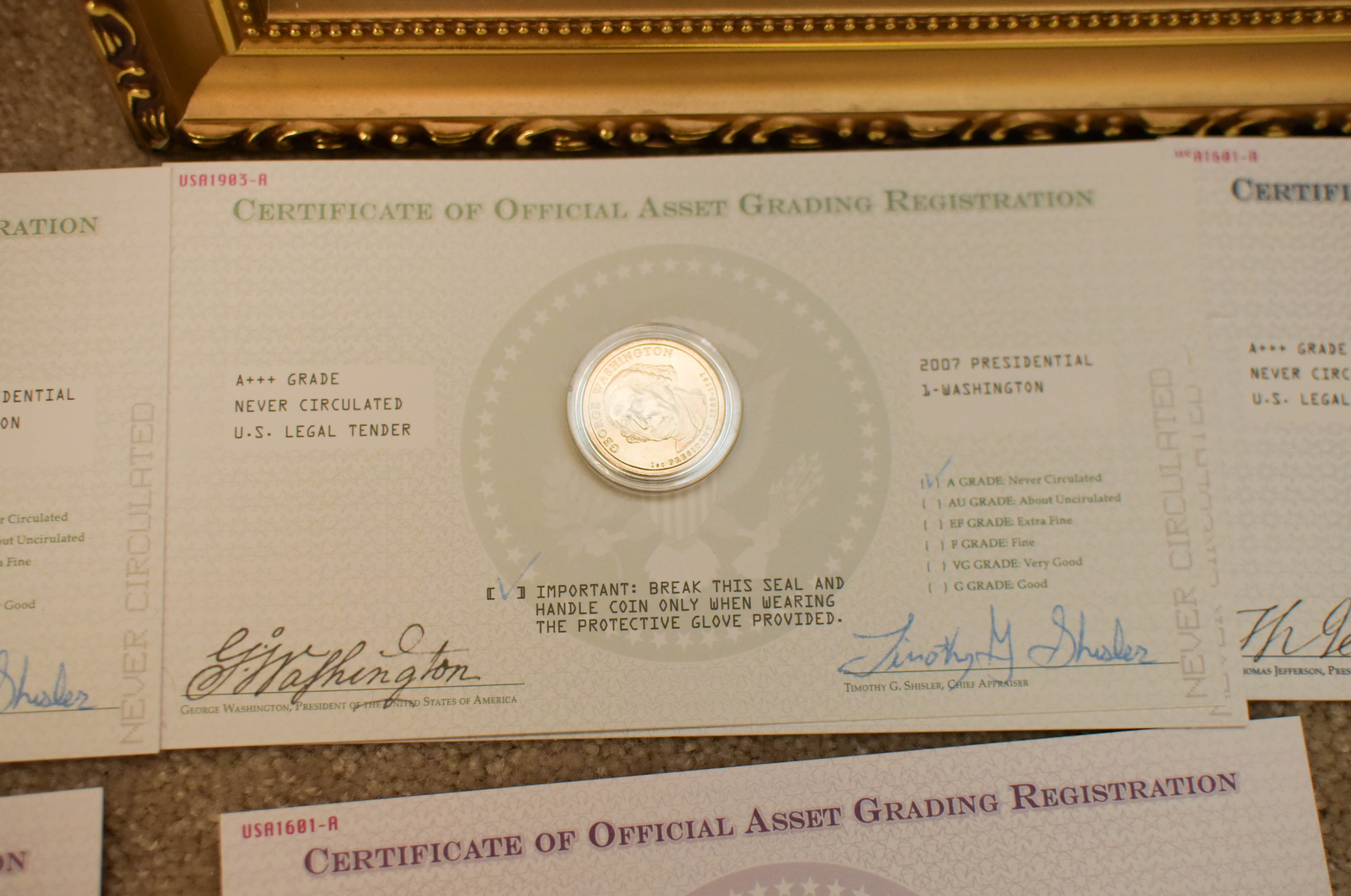 Presidential Dollar Coins and Display Frames