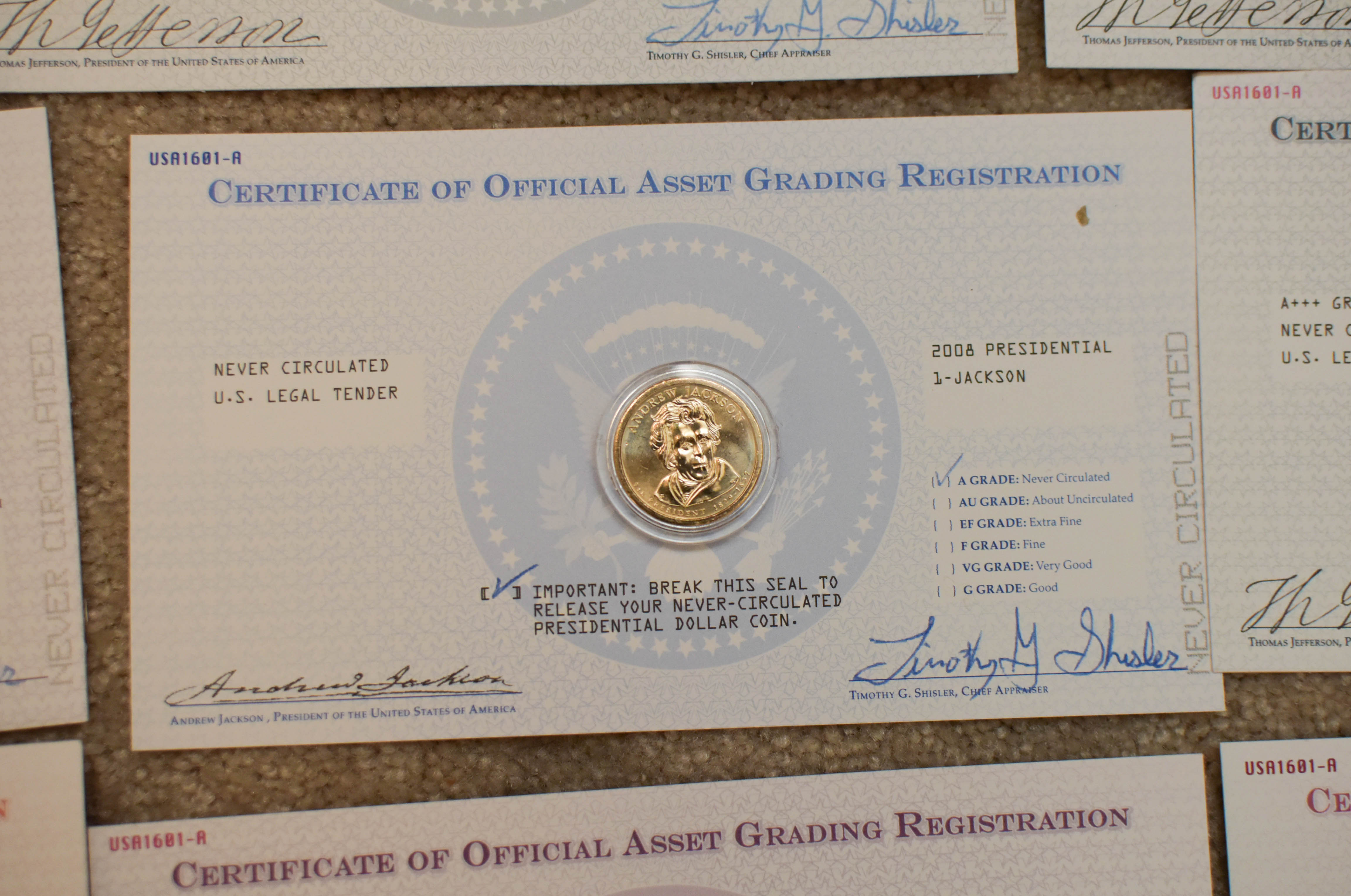 Presidential Dollar Coins and Display Frames