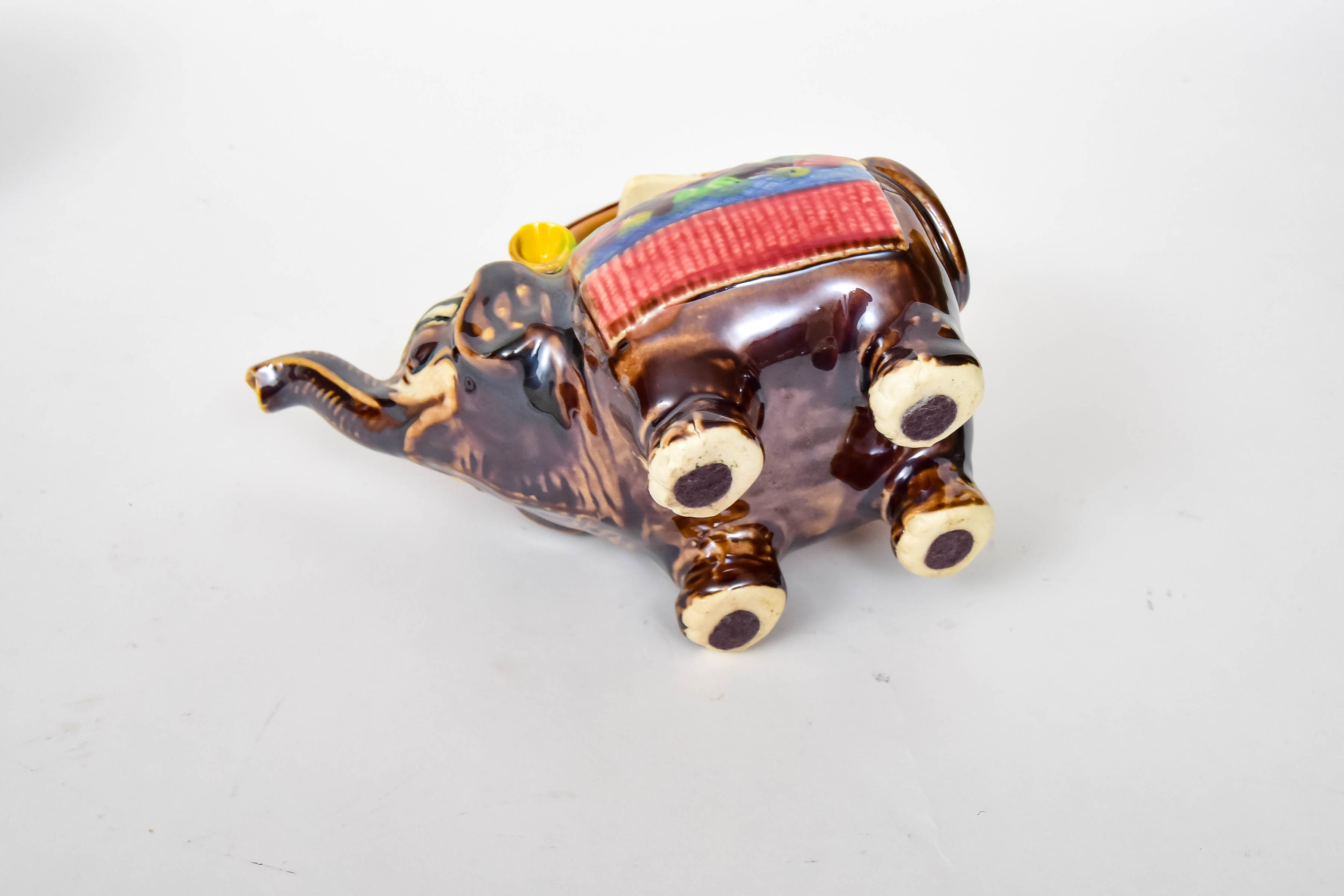 Majolica Figural Teapot and Plate