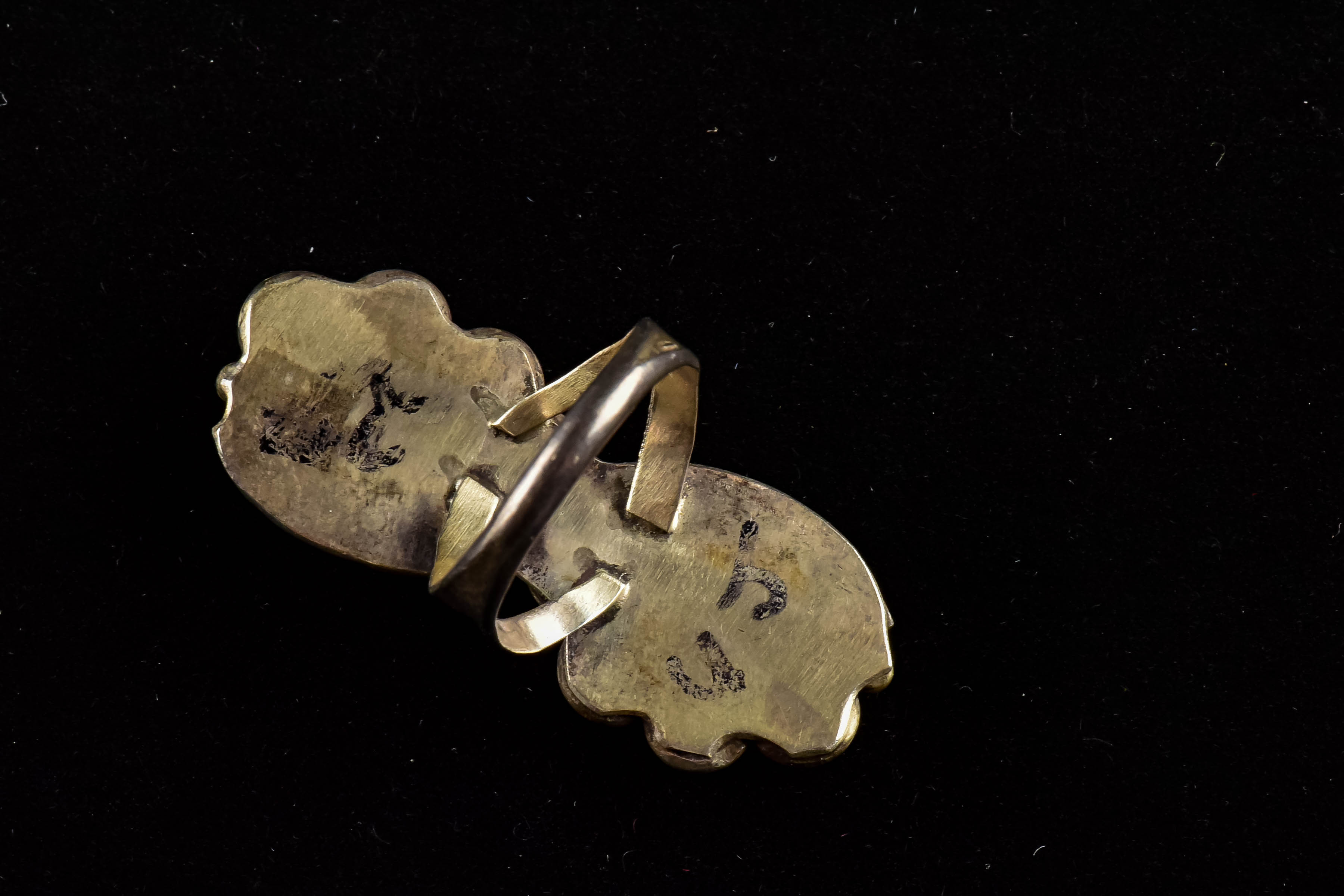 Pair of Native American Sterling Silver and Turquoise Rings