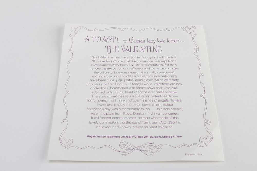 Royal Doulton Valentine's Day 1976 Collectible Plate