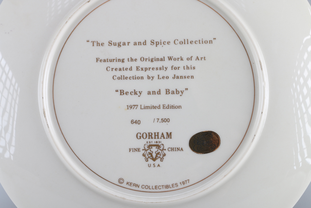 "Becky and Baby" Sugar and Spice 1977 Plate