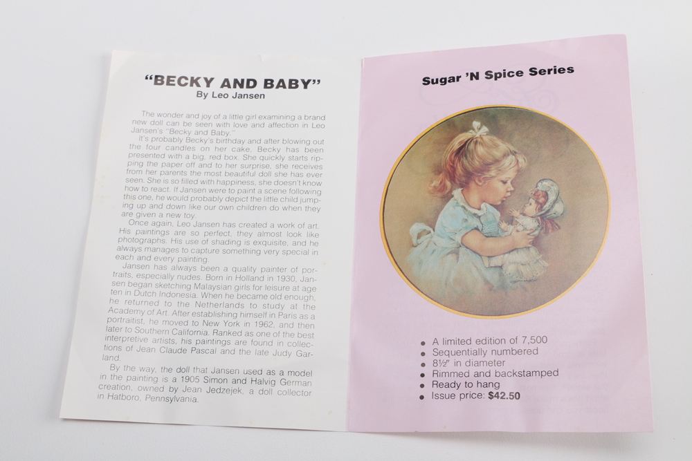 "Becky and Baby" Sugar and Spice 1977 Plate