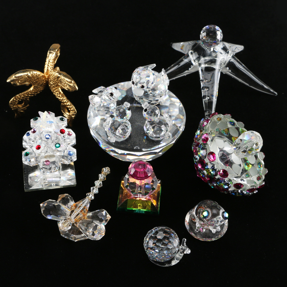Assorted Glass and Crystal Figurines