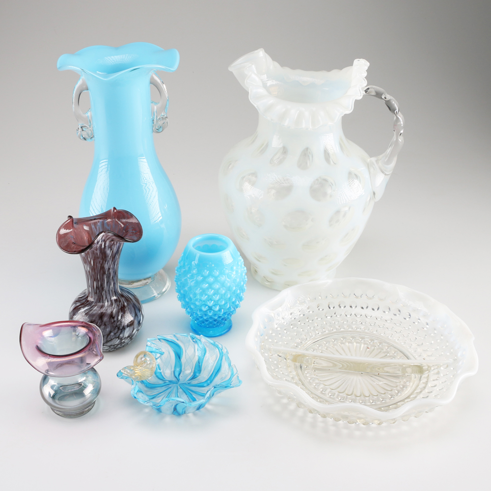 Assorted Glass Vases and Dish