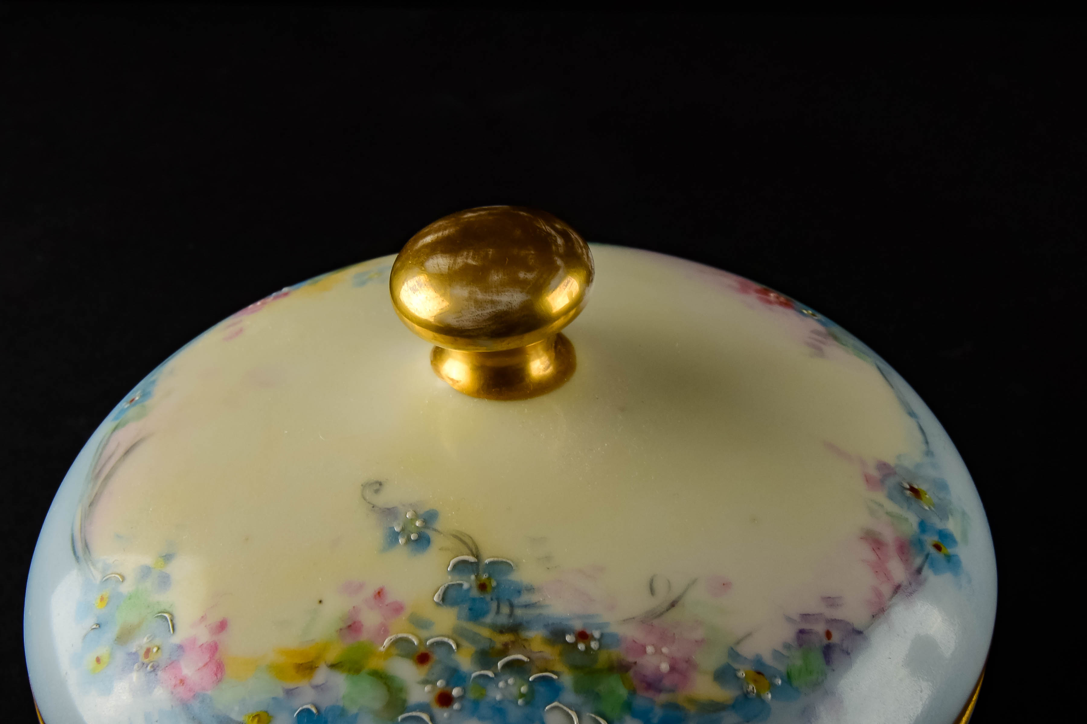 Hand Painted Hat Pin Holder and Vanity Dish