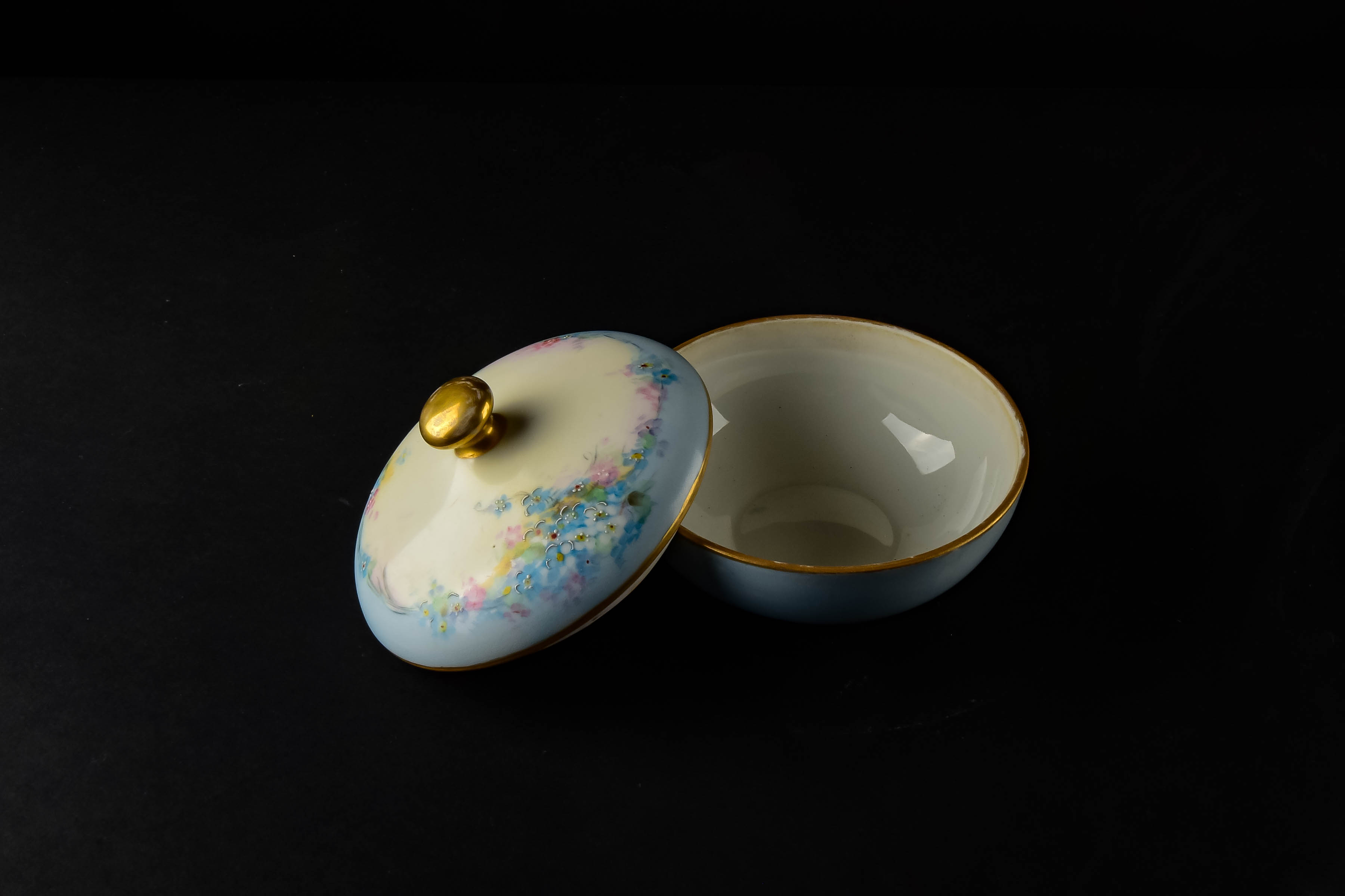 Hand Painted Hat Pin Holder and Vanity Dish