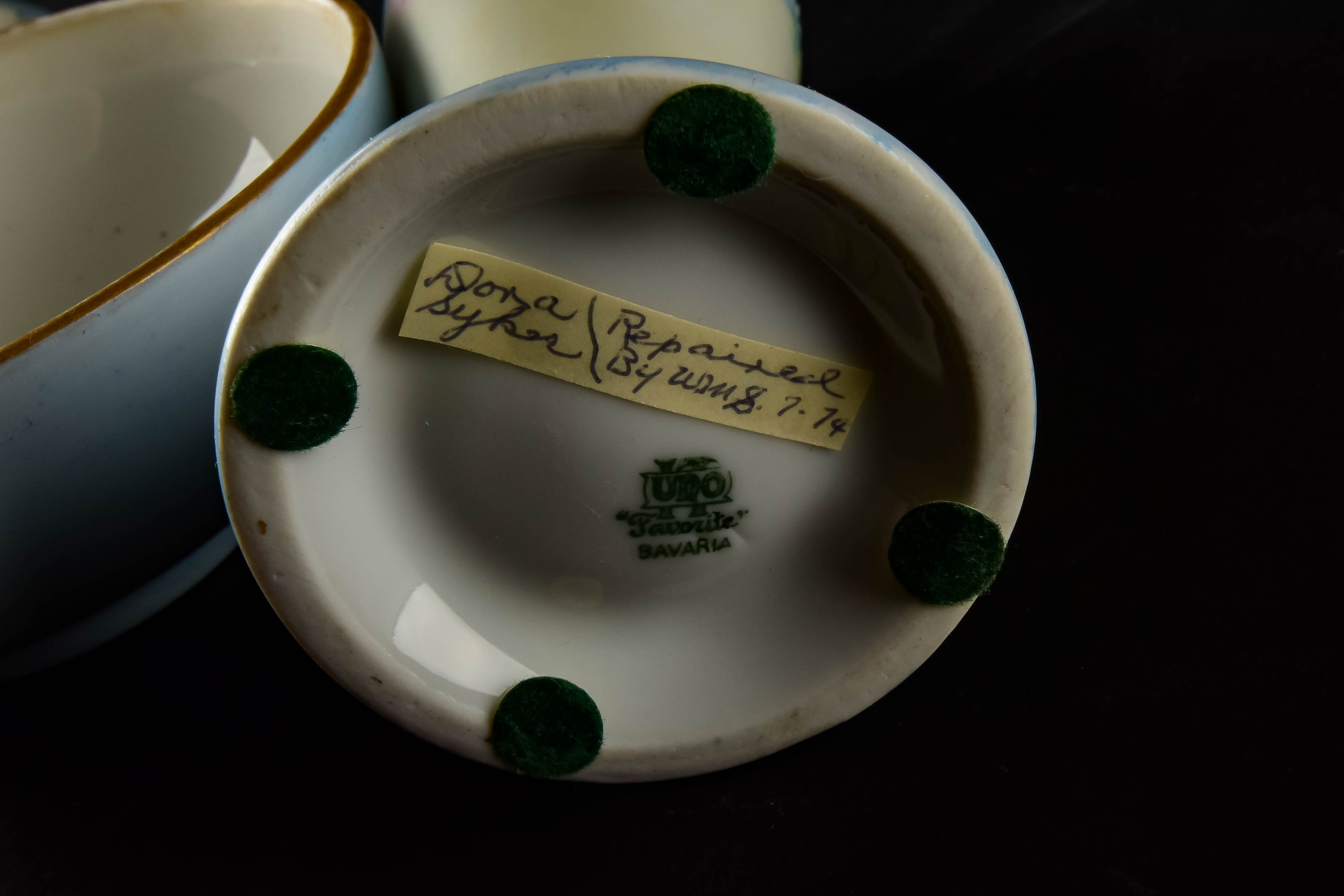 Hand Painted Hat Pin Holder and Vanity Dish