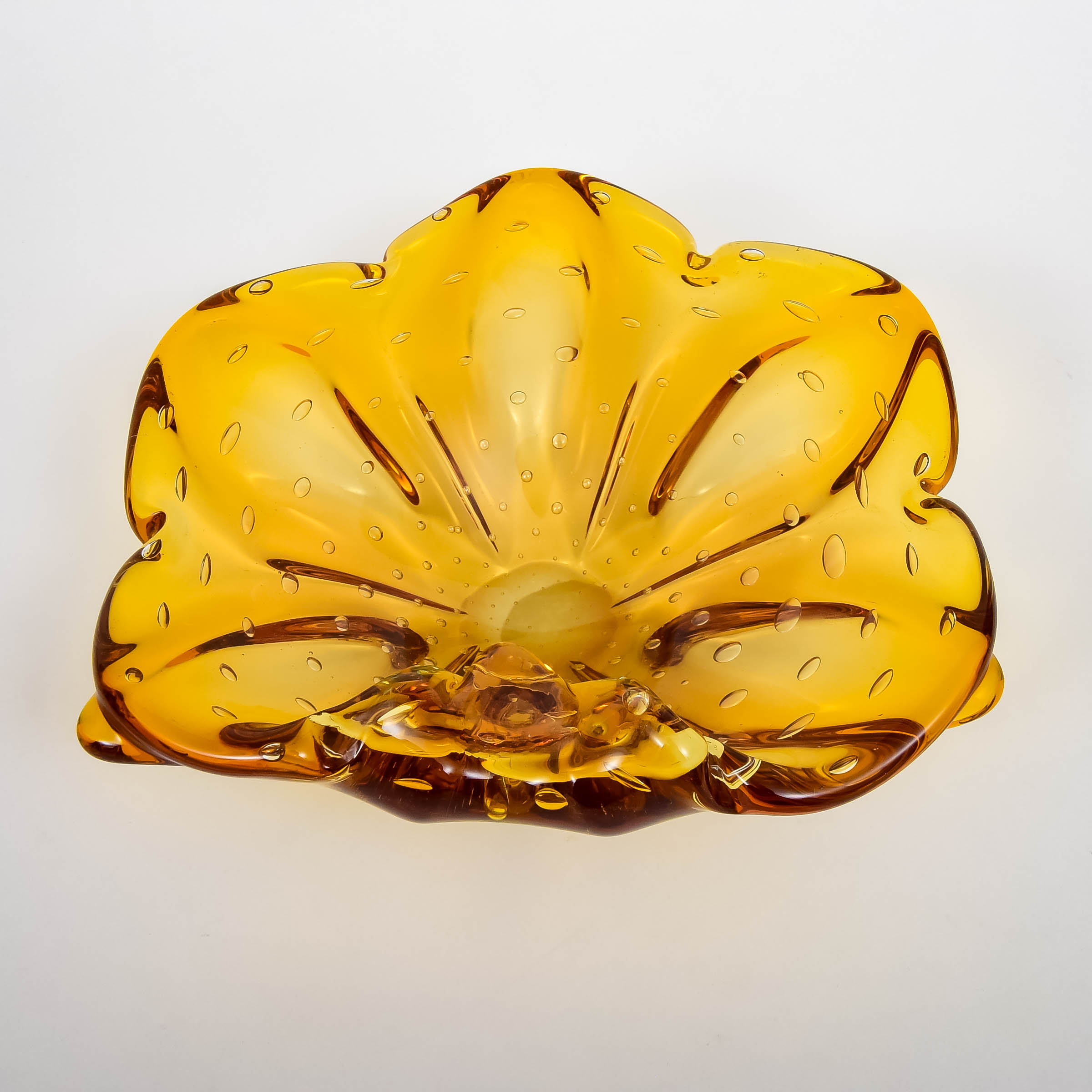 Gold Hand Blown Blossom Dish