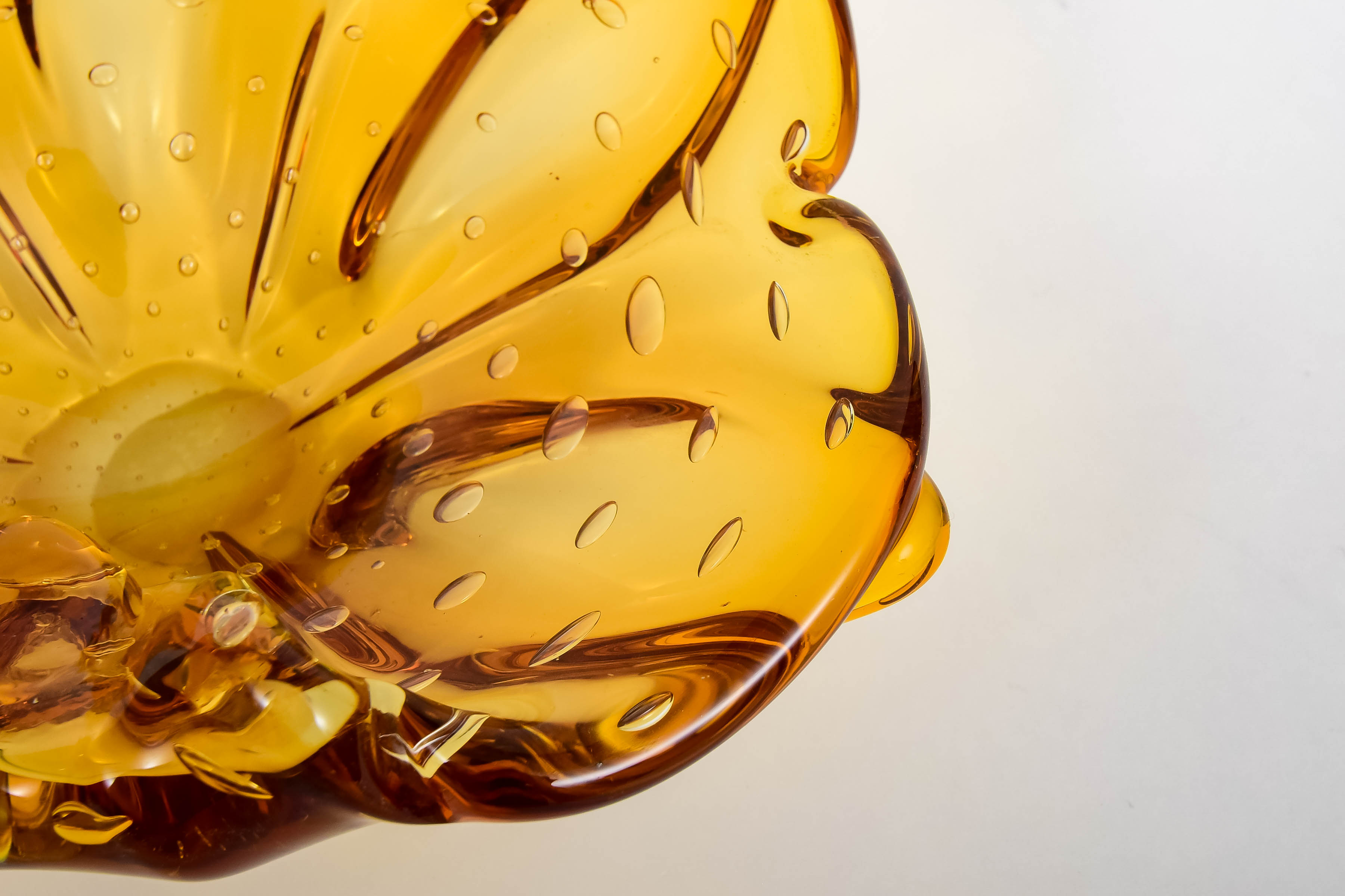 Gold Hand Blown Blossom Dish