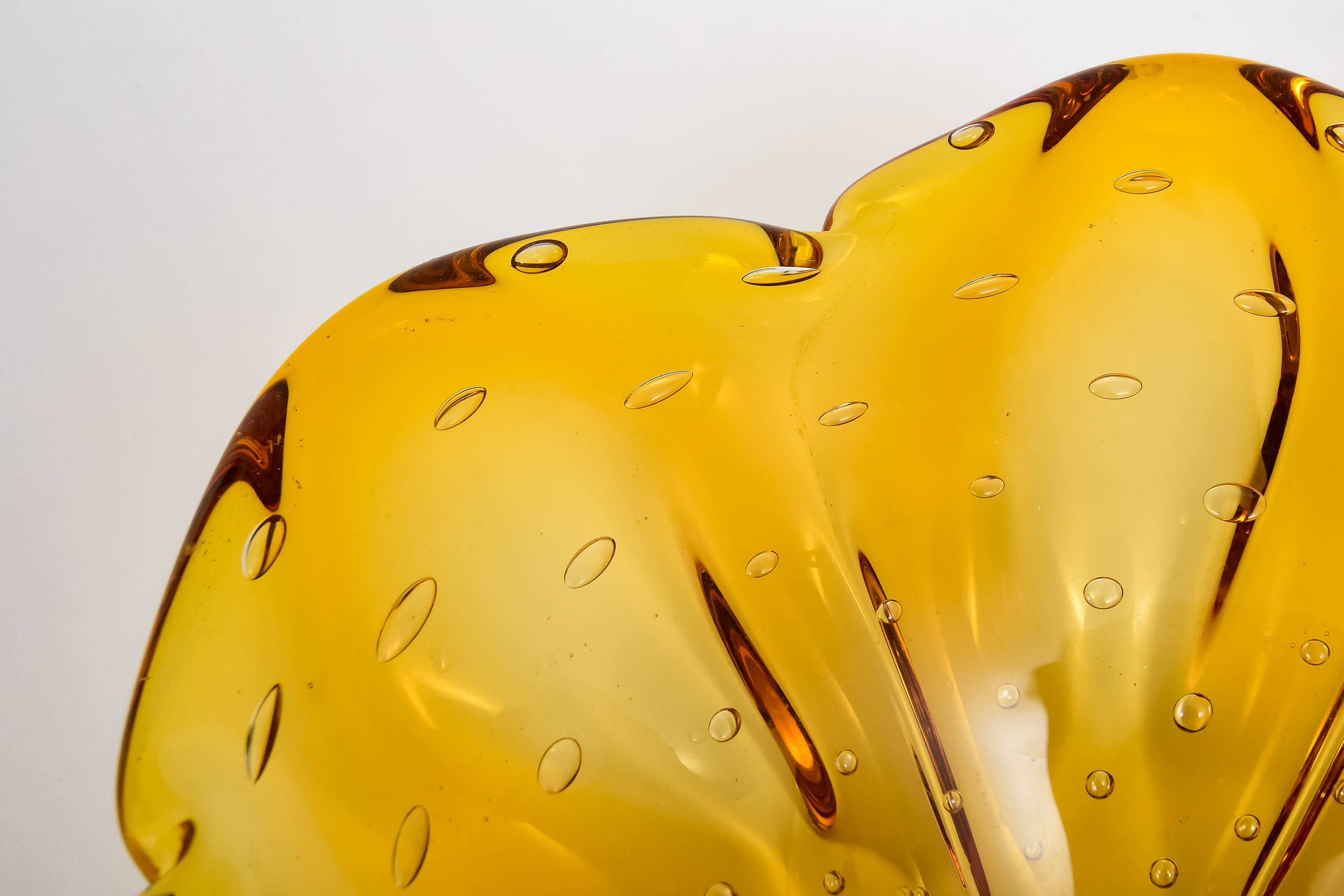 Gold Hand Blown Blossom Dish