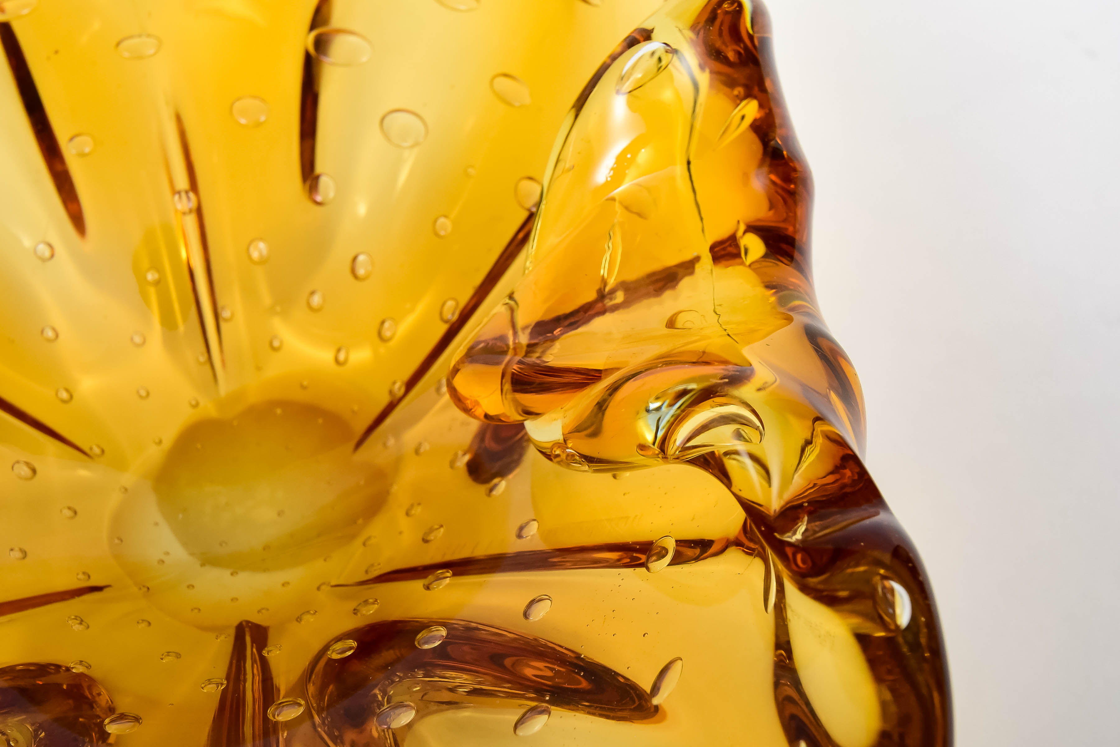 Gold Hand Blown Blossom Dish