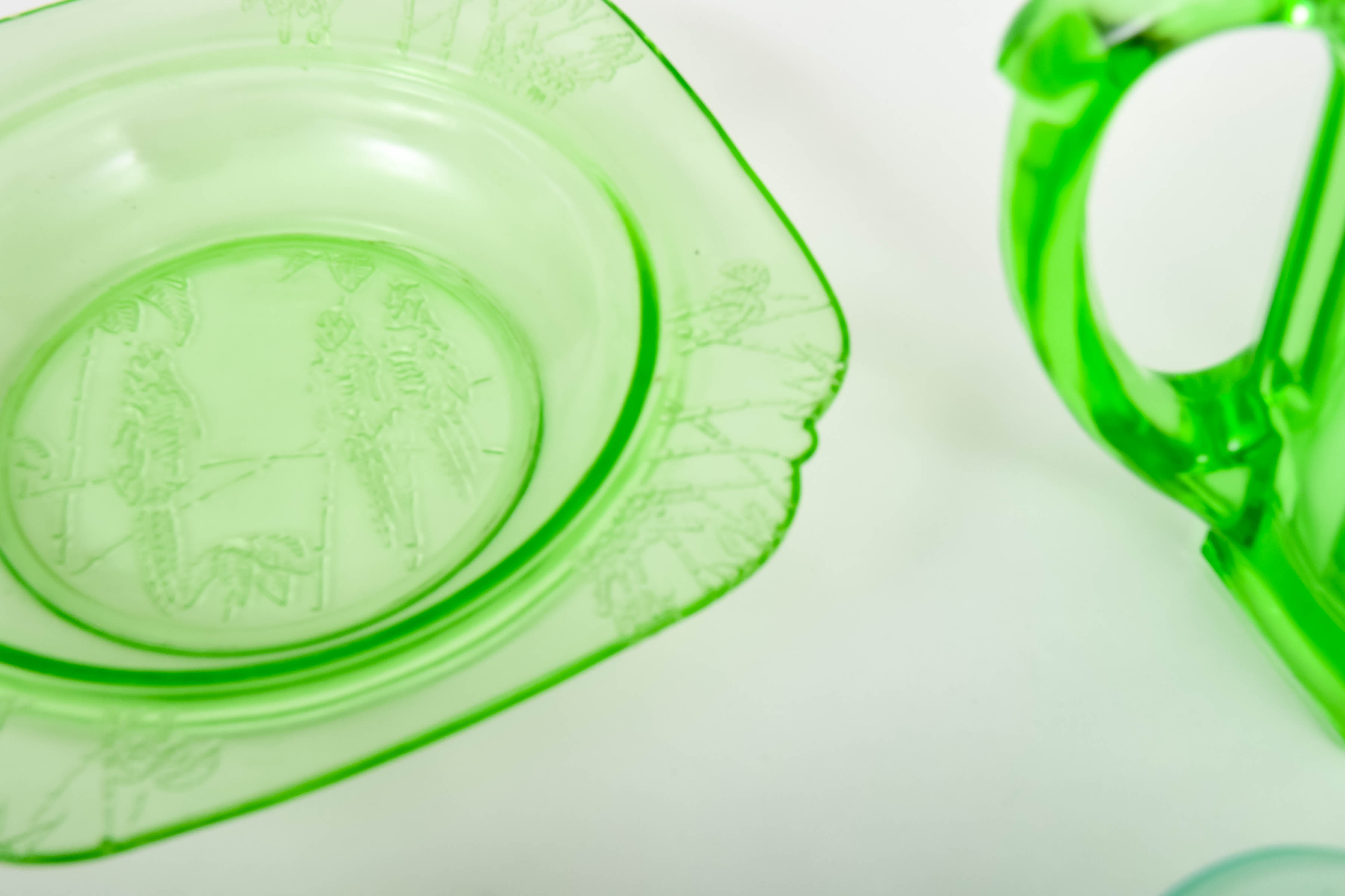 Vintage Green Toned Glass