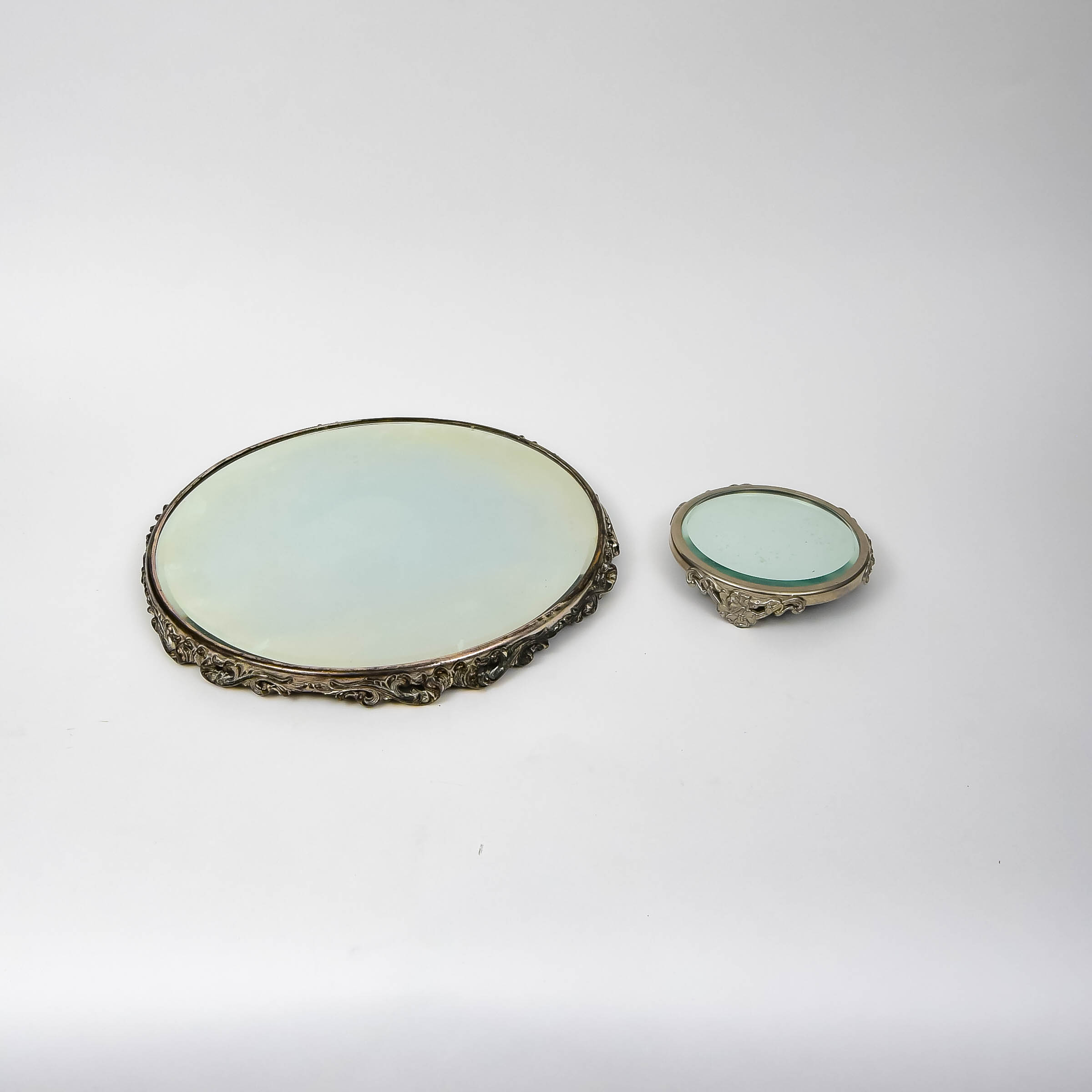 Pair of Mirrored Vanity Pedestals