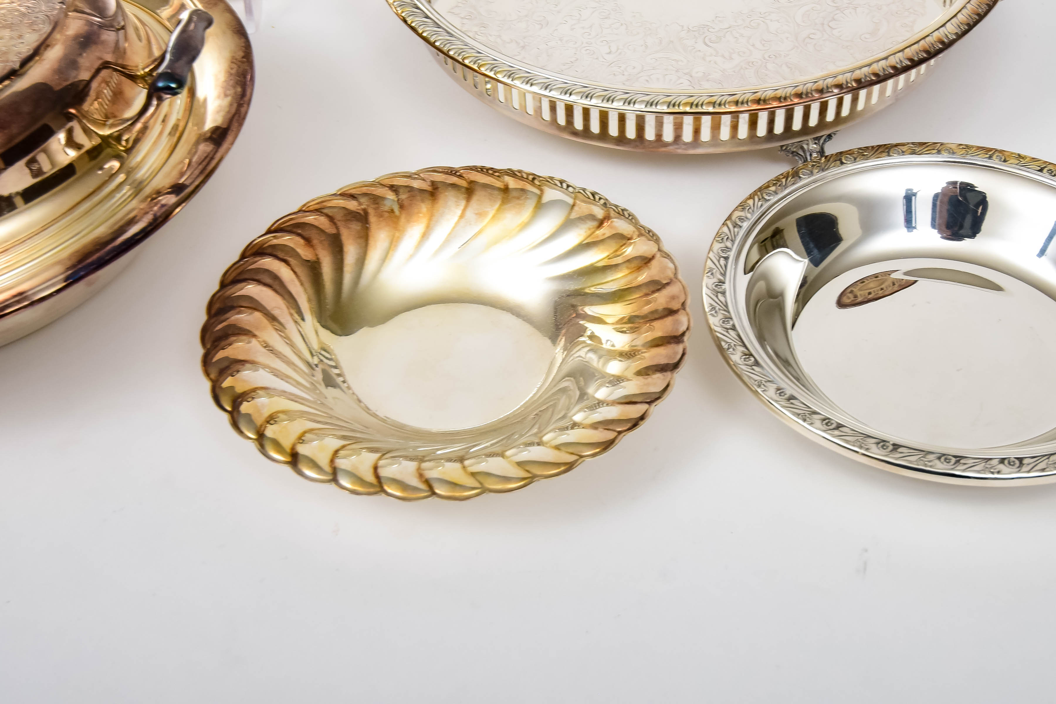 Collection of Silver-Plated Trays and Tableware