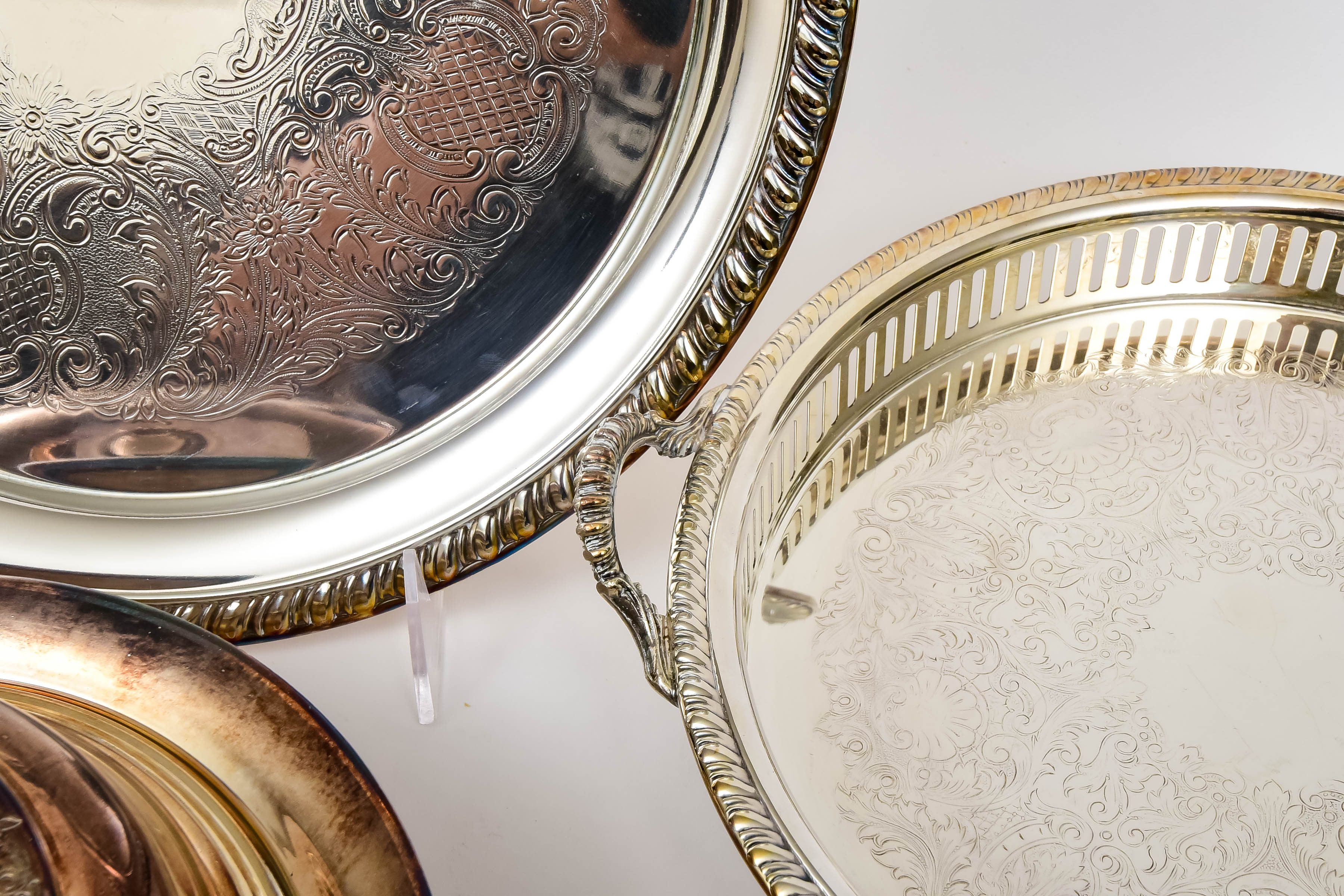 Collection of Silver-Plated Trays and Tableware