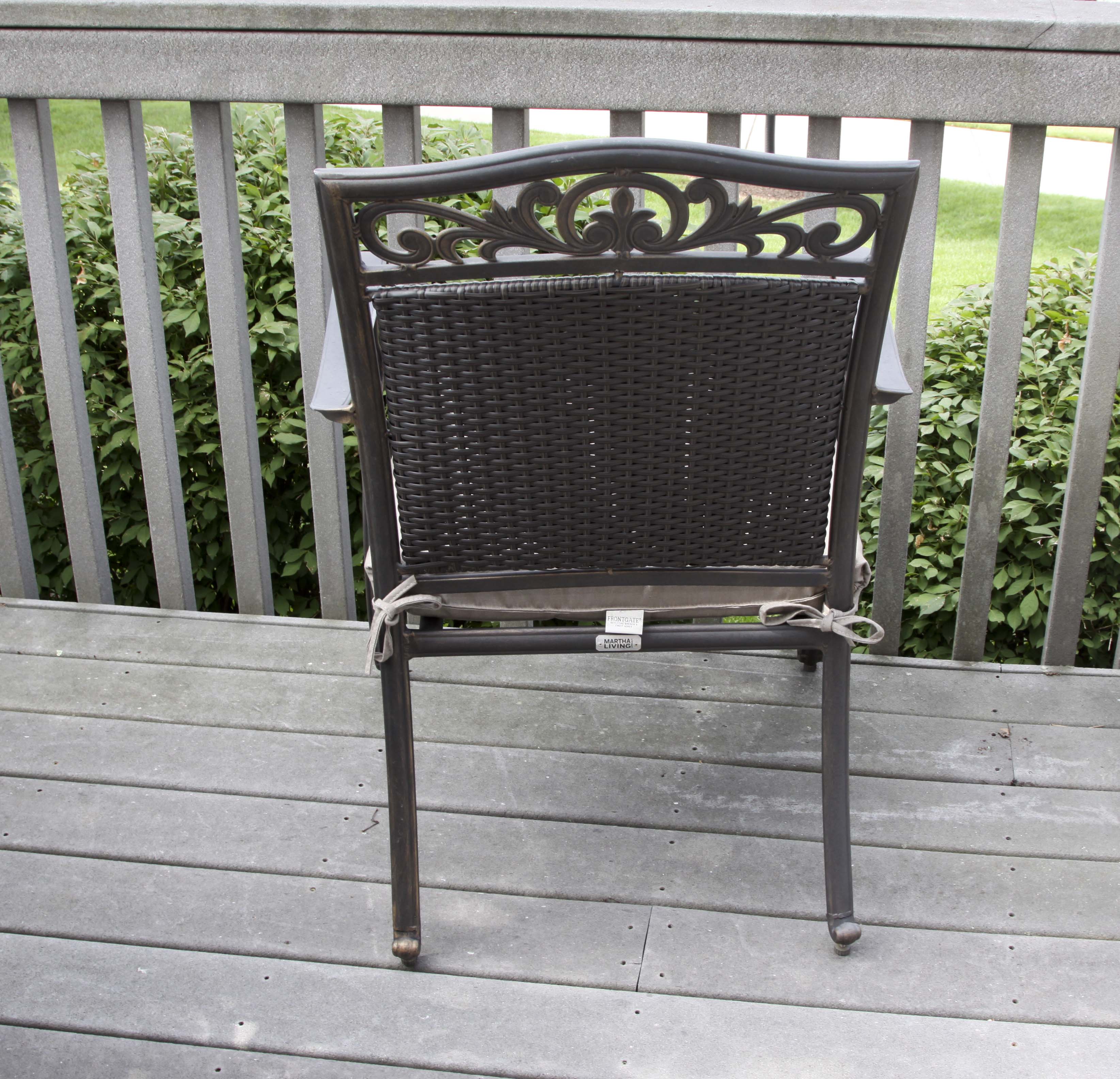 Oval Patio Table, Six Chairs and Umbrella Base