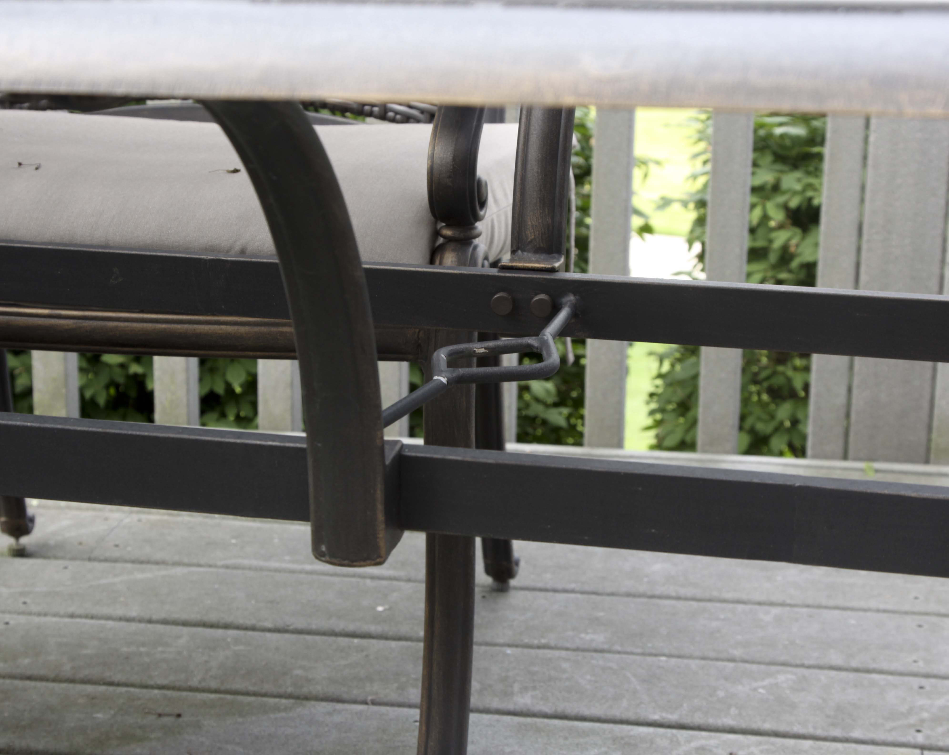 Oval Patio Table, Six Chairs and Umbrella Base