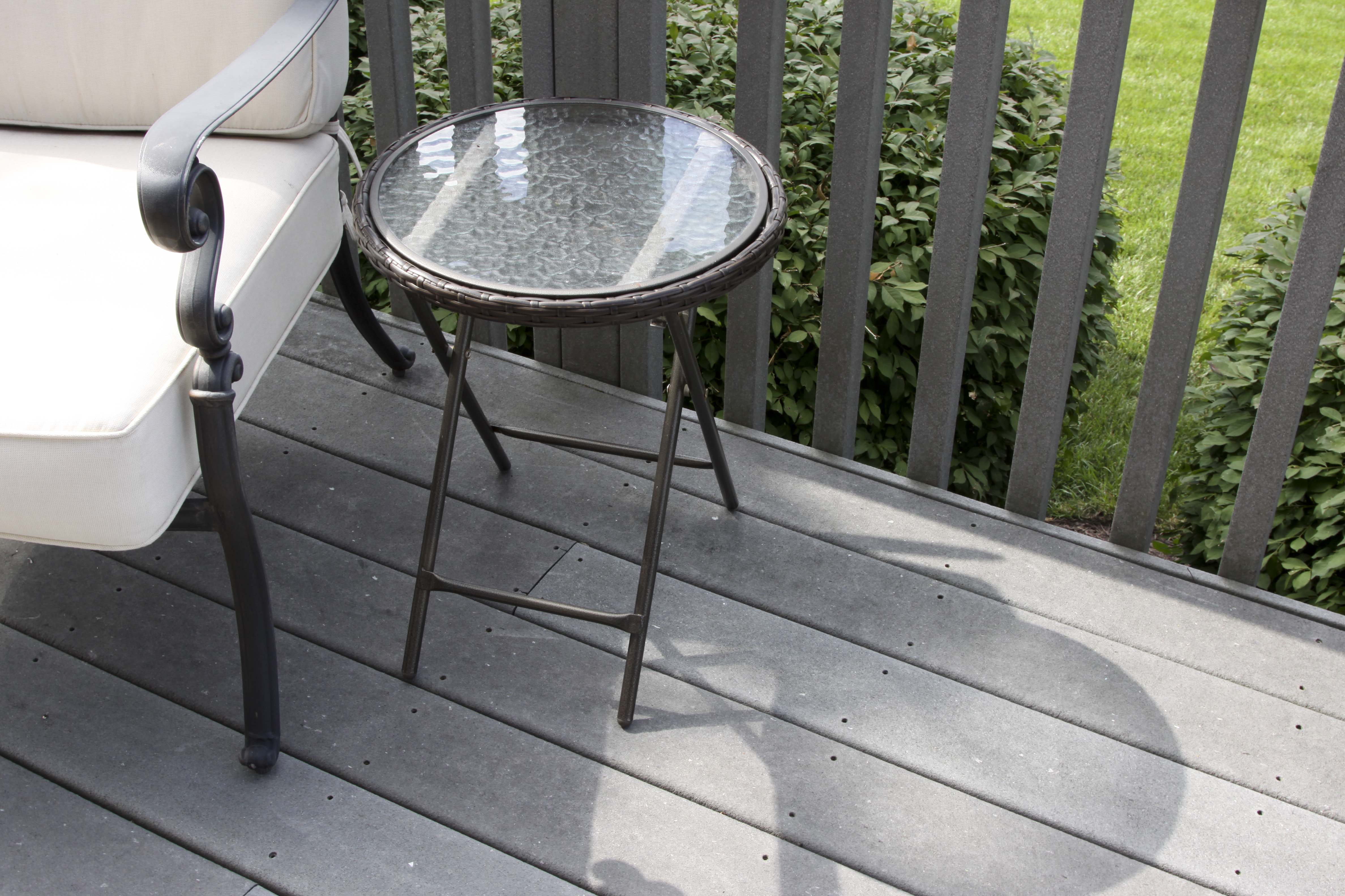 Metal Patio Chair and Round Accent Table