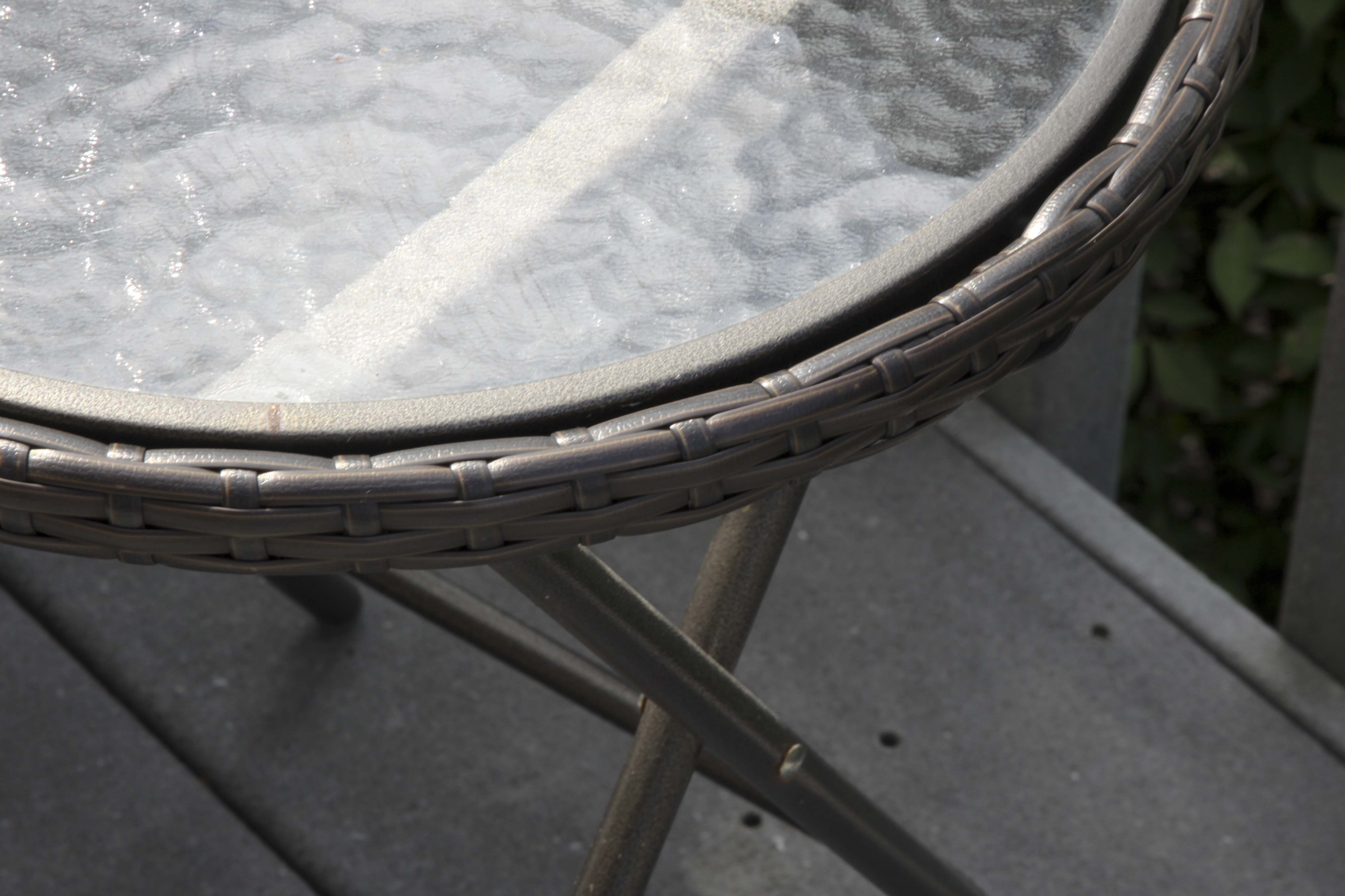 Metal Patio Chair and Round Accent Table