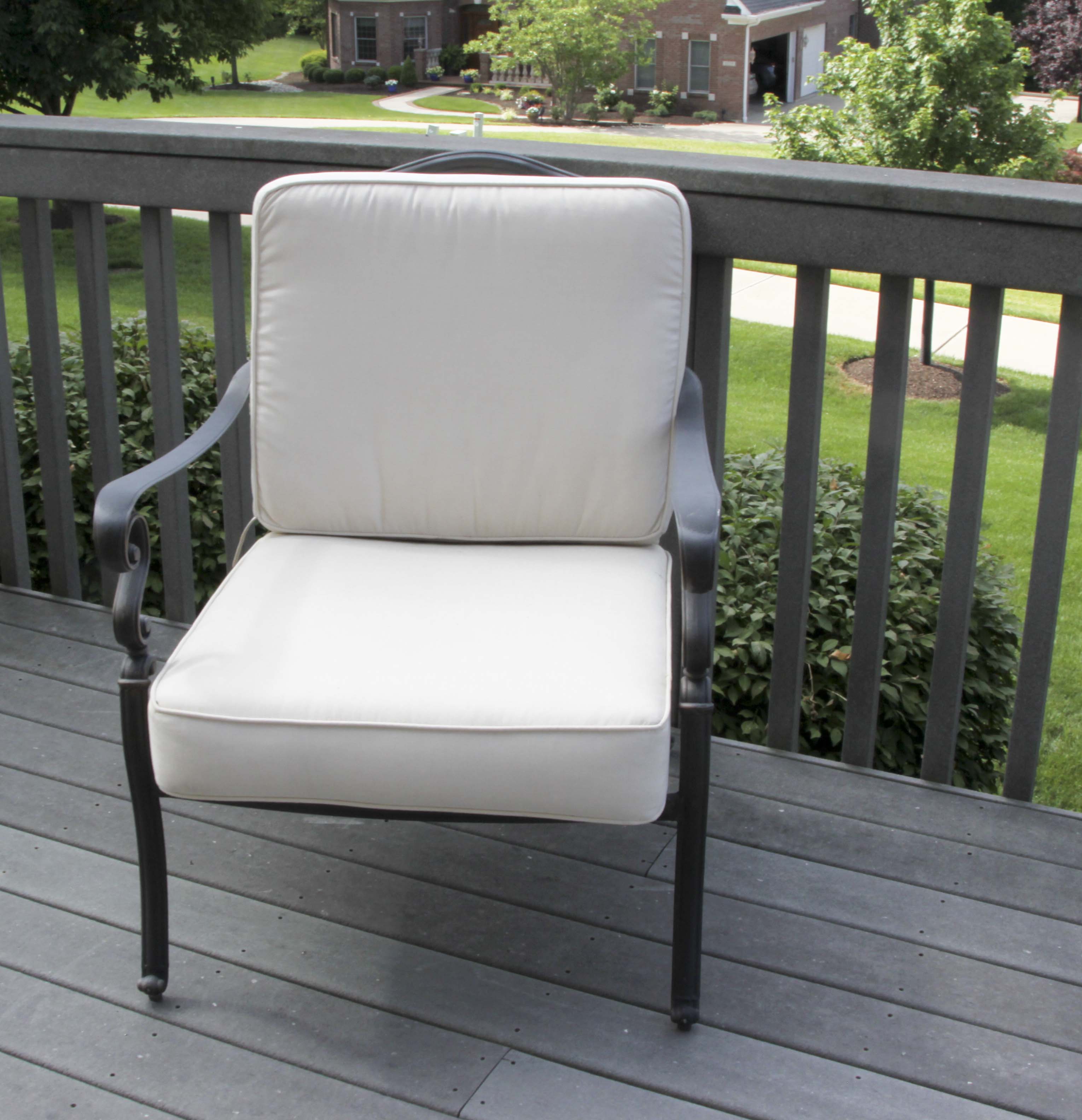 Metal Patio Chair and Round Accent Table