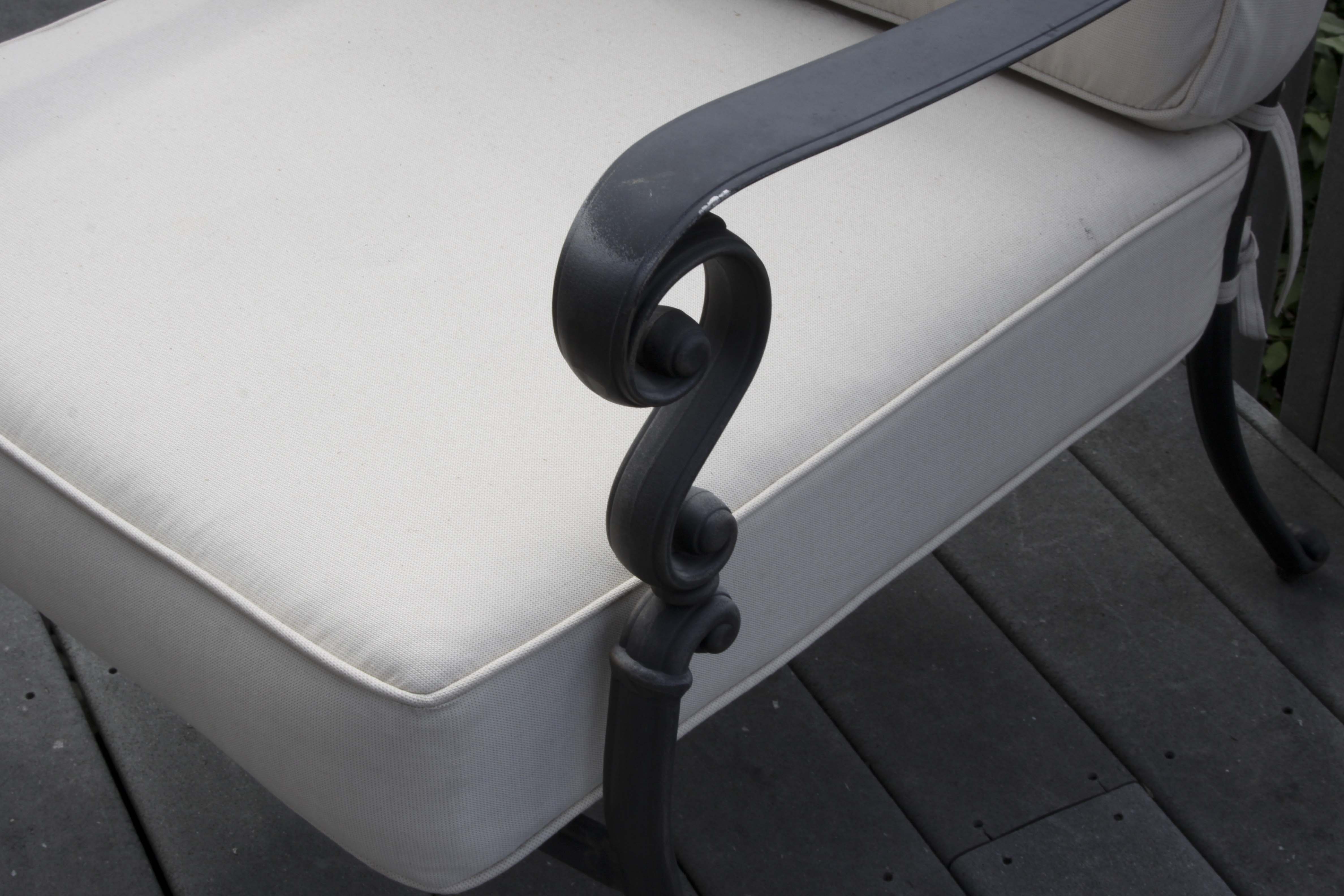 Metal Patio Chair and Round Accent Table