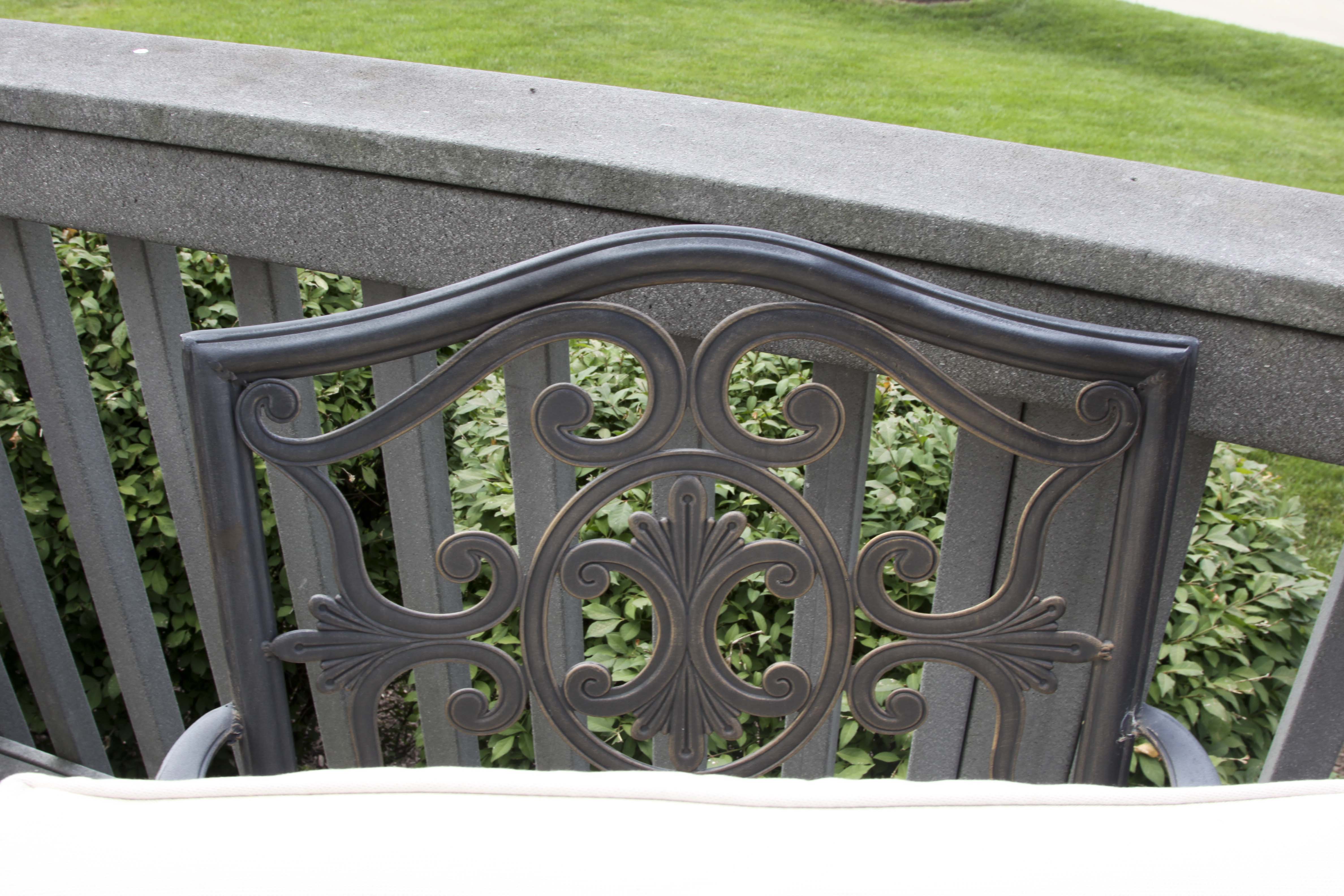 Metal Patio Chair and Round Accent Table